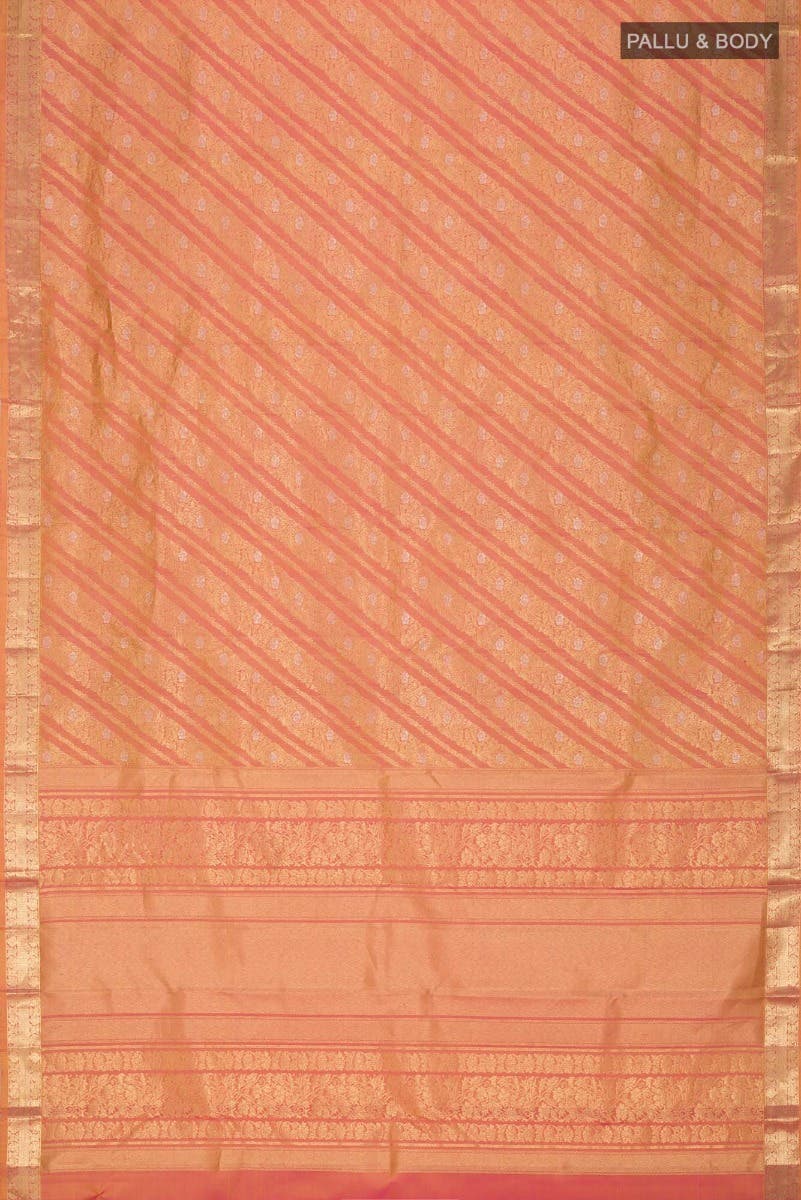 Rohini-Light Pink with Yellow Dual Tone Kanchipuram Silk Saree - Image 10