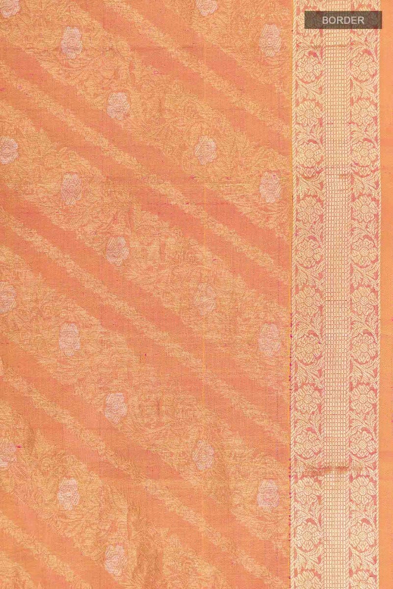 Rohini-Light Pink with Yellow Dual Tone Kanchipuram Silk Saree - Image 7