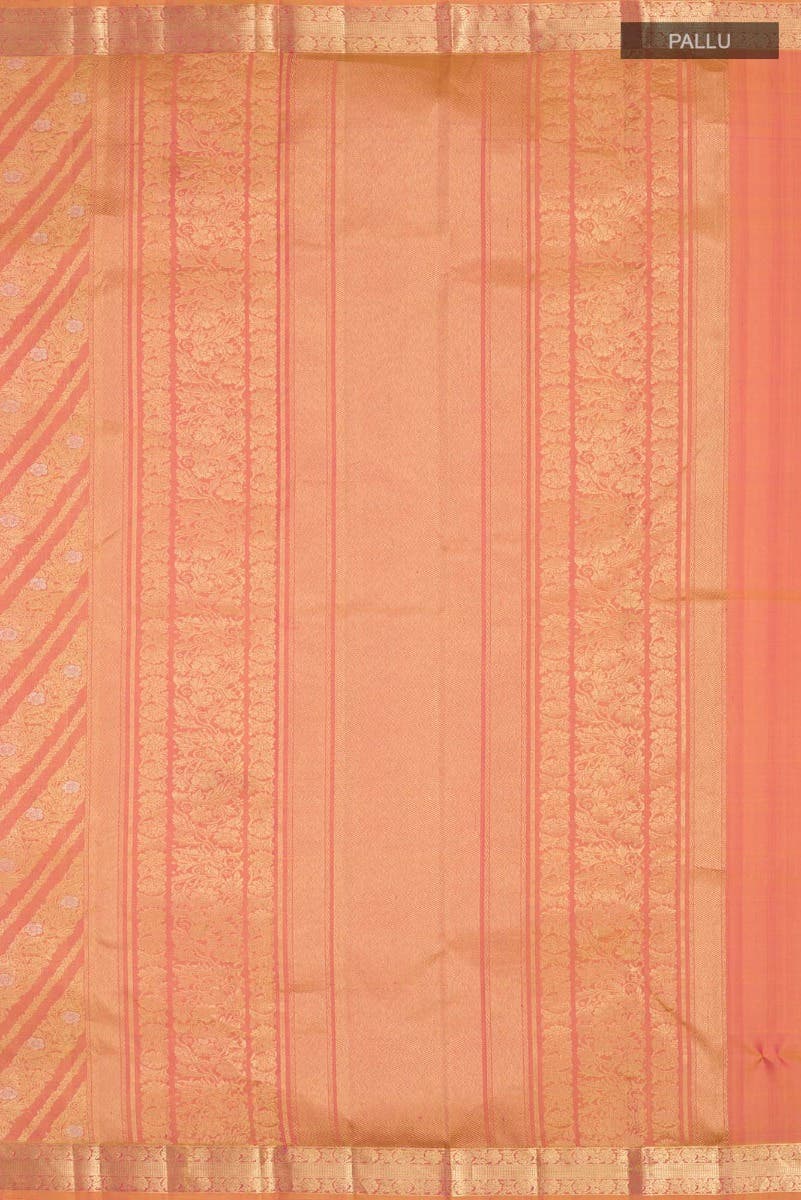 Rohini-Light Pink with Yellow Dual Tone Kanchipuram Silk Saree - Image 9