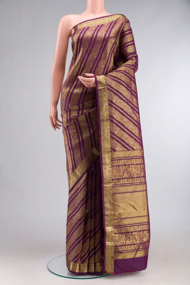 Rohini-Purple Kanchipuram Silk Saree - Image 2