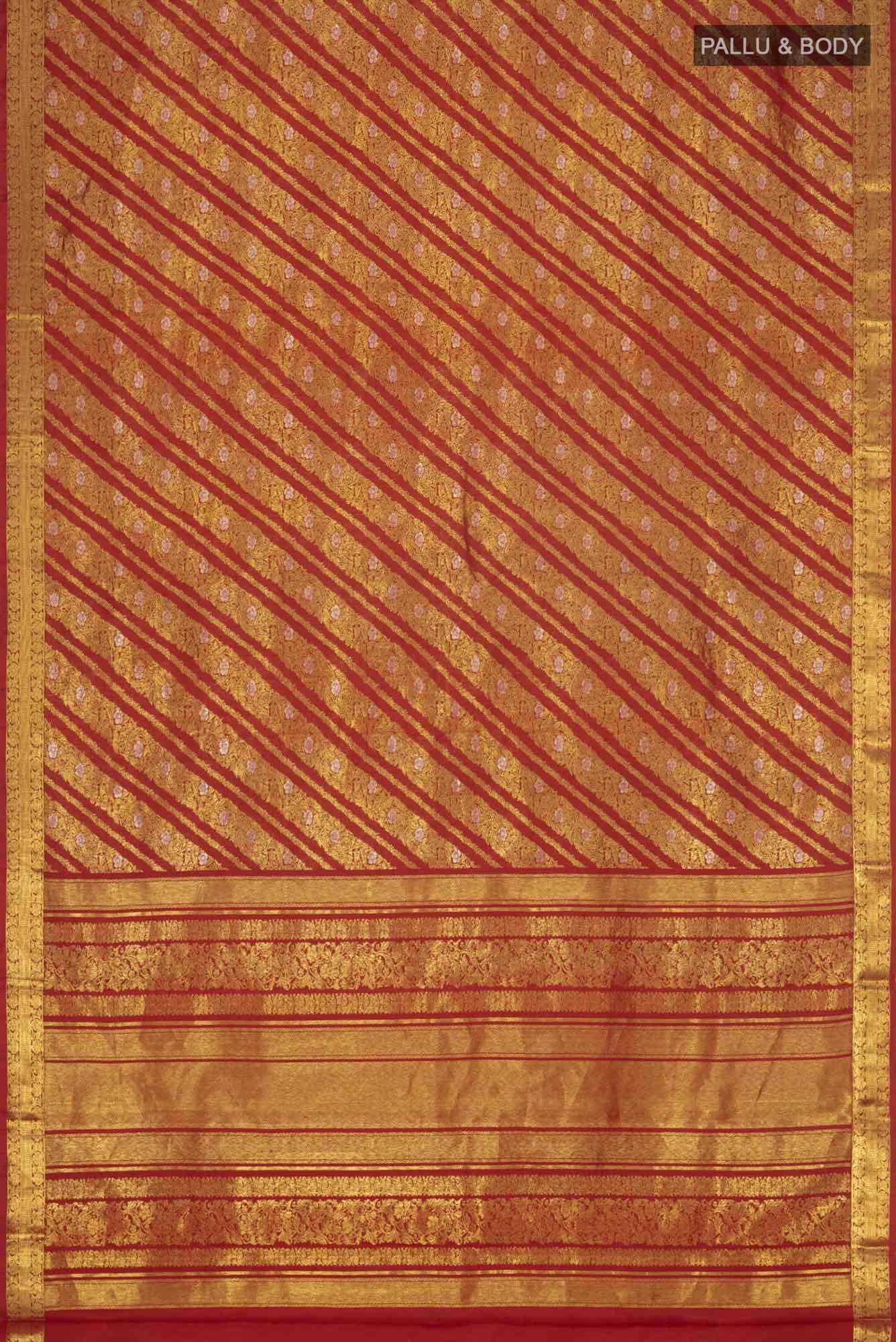 Rohini-Red Kanchipuram Silk Saree - Image 7