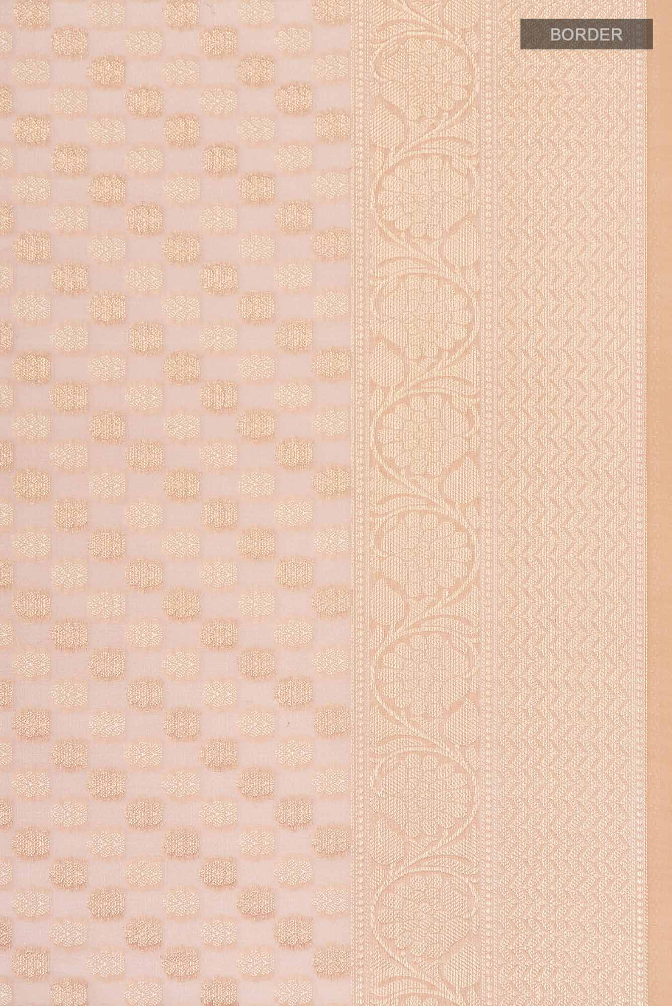 Rose Gold Blended Kora Cotton Saree - Image 3