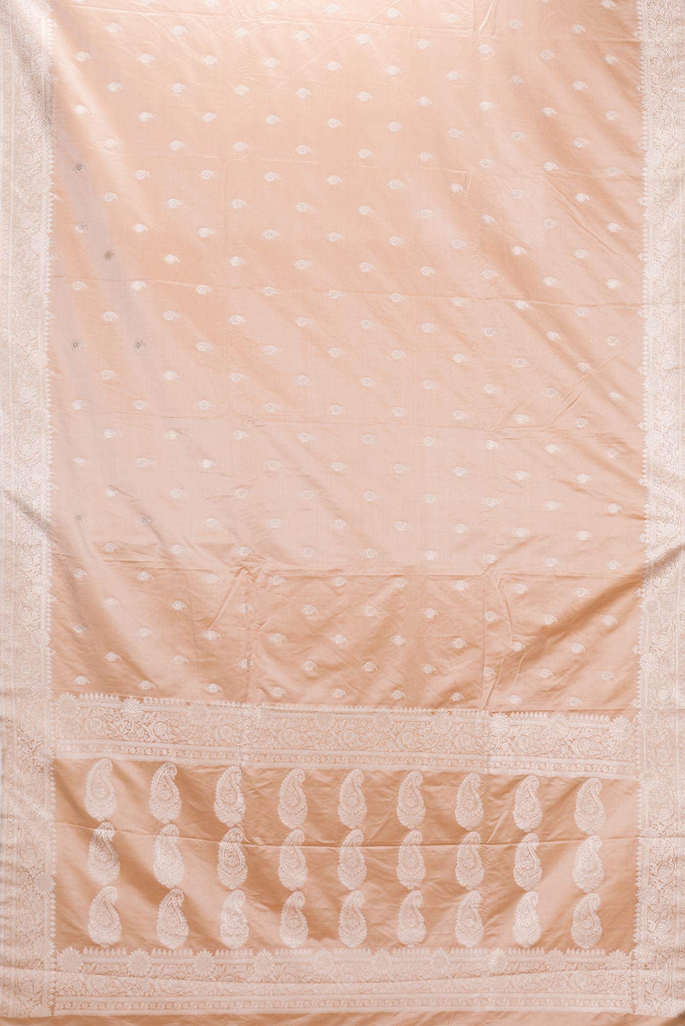 Rose Gold Dual Tone Blended Banarasi Silk Saree - Image 2