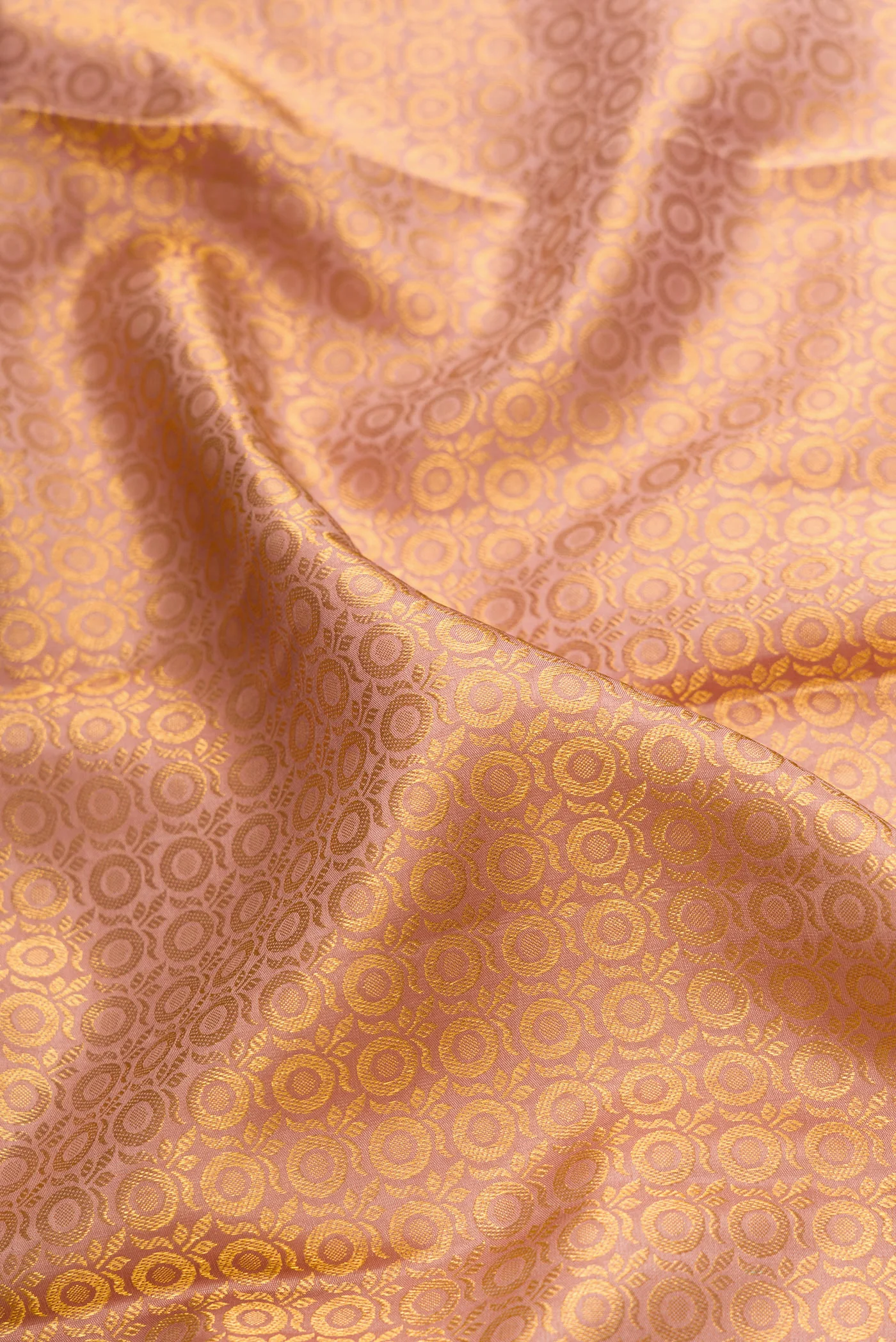 Rose Gold Dual Tone Kanchipuram Silk Saree - Image 2