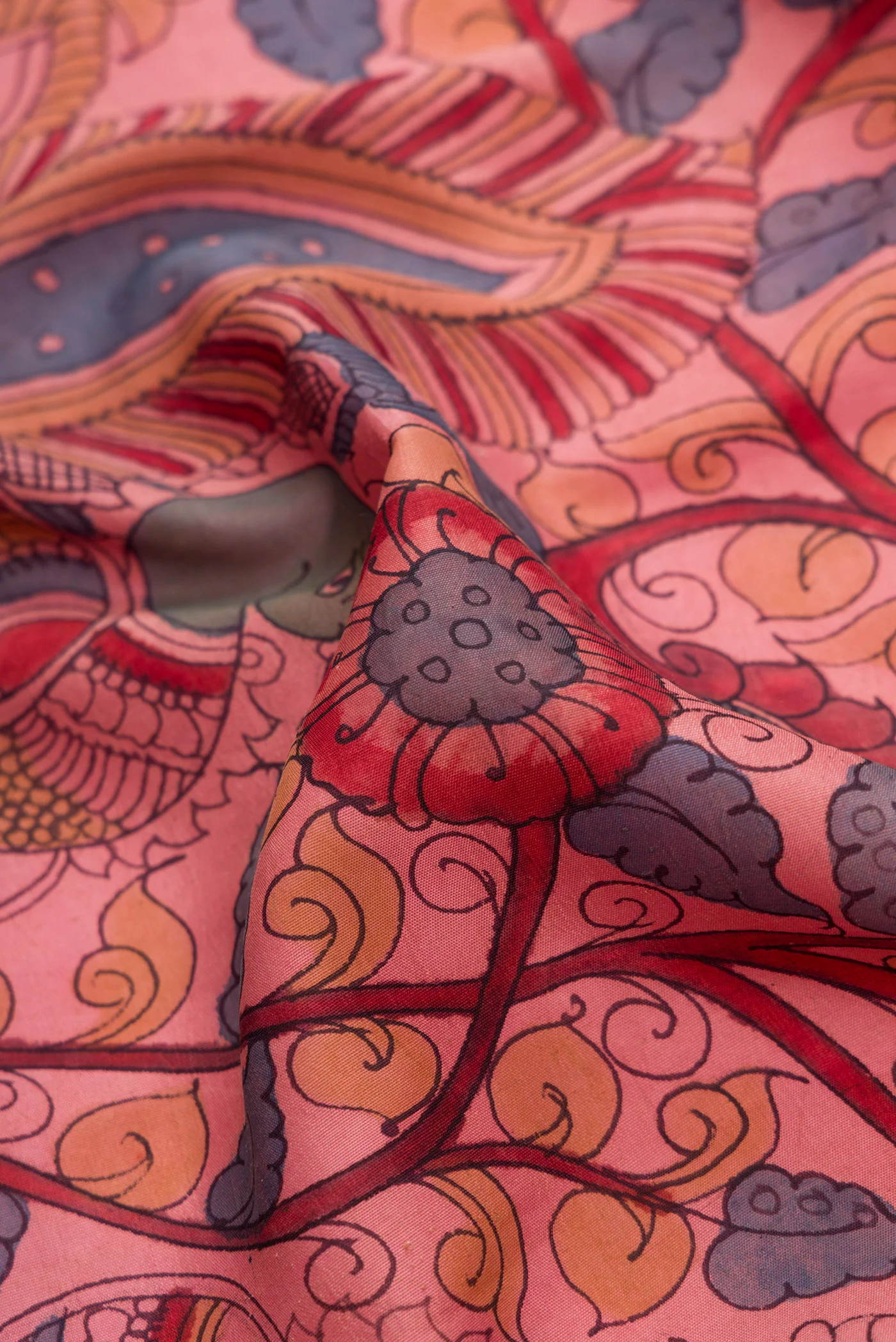 Rose Gold Kanchipuram Silk Saree - Image 2