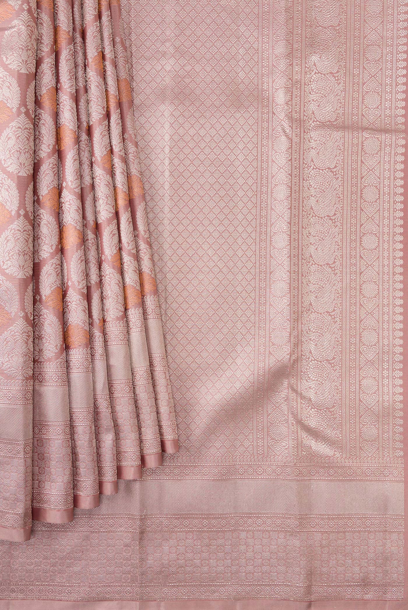 Mauve Kanchipuram Silk Saree - Image 4