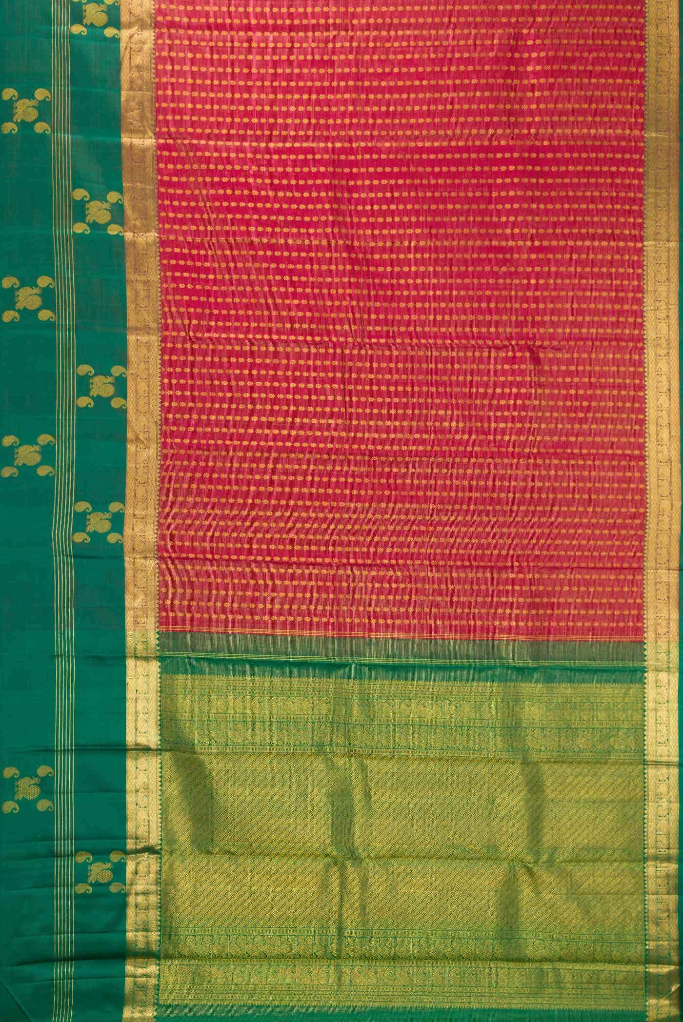 Maroon Kanjivaram Silk Saree - Image 4