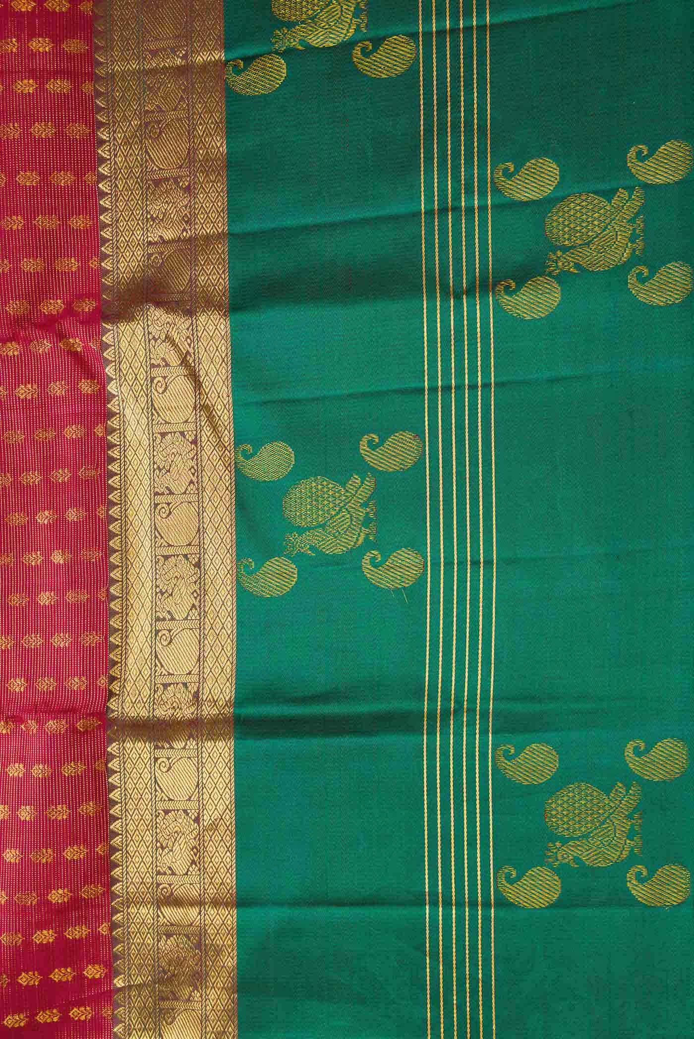Maroon Kanjivaram Silk Saree - Image 5