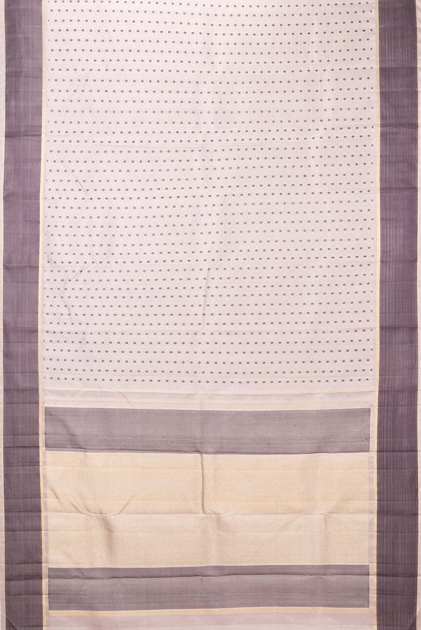 Pure Silk Pure Zari Rose Gold Dual Tone Kanchipuram Saree - Image 4