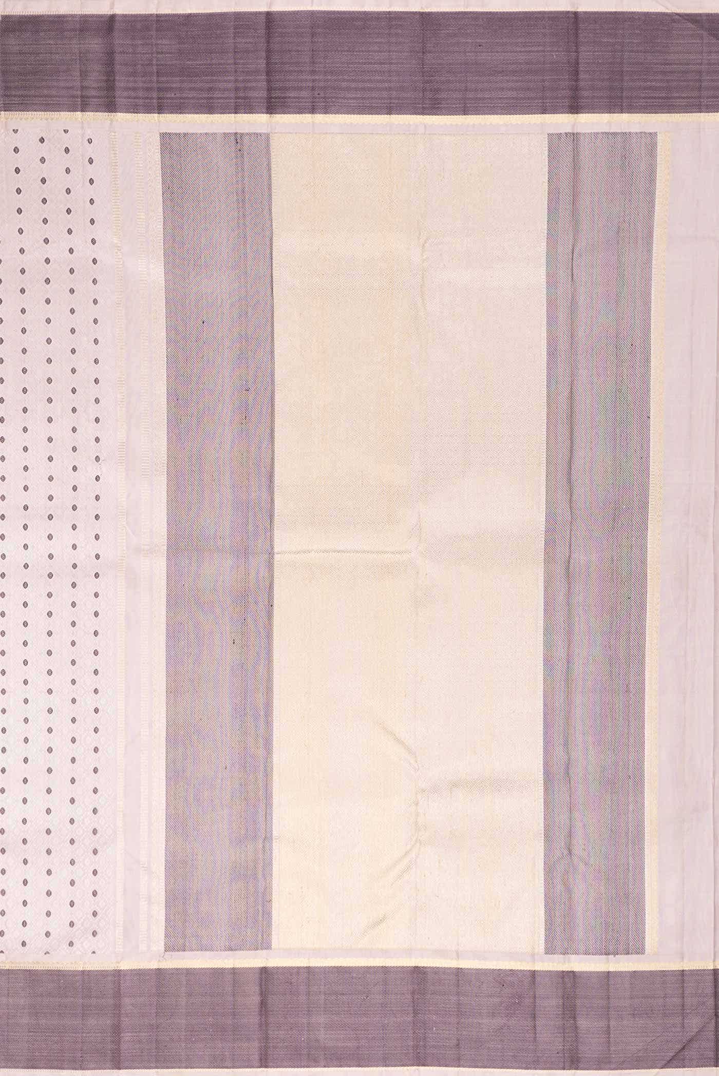 Pure Silk Pure Zari Rose Gold Dual Tone Kanchipuram Saree - Image 5