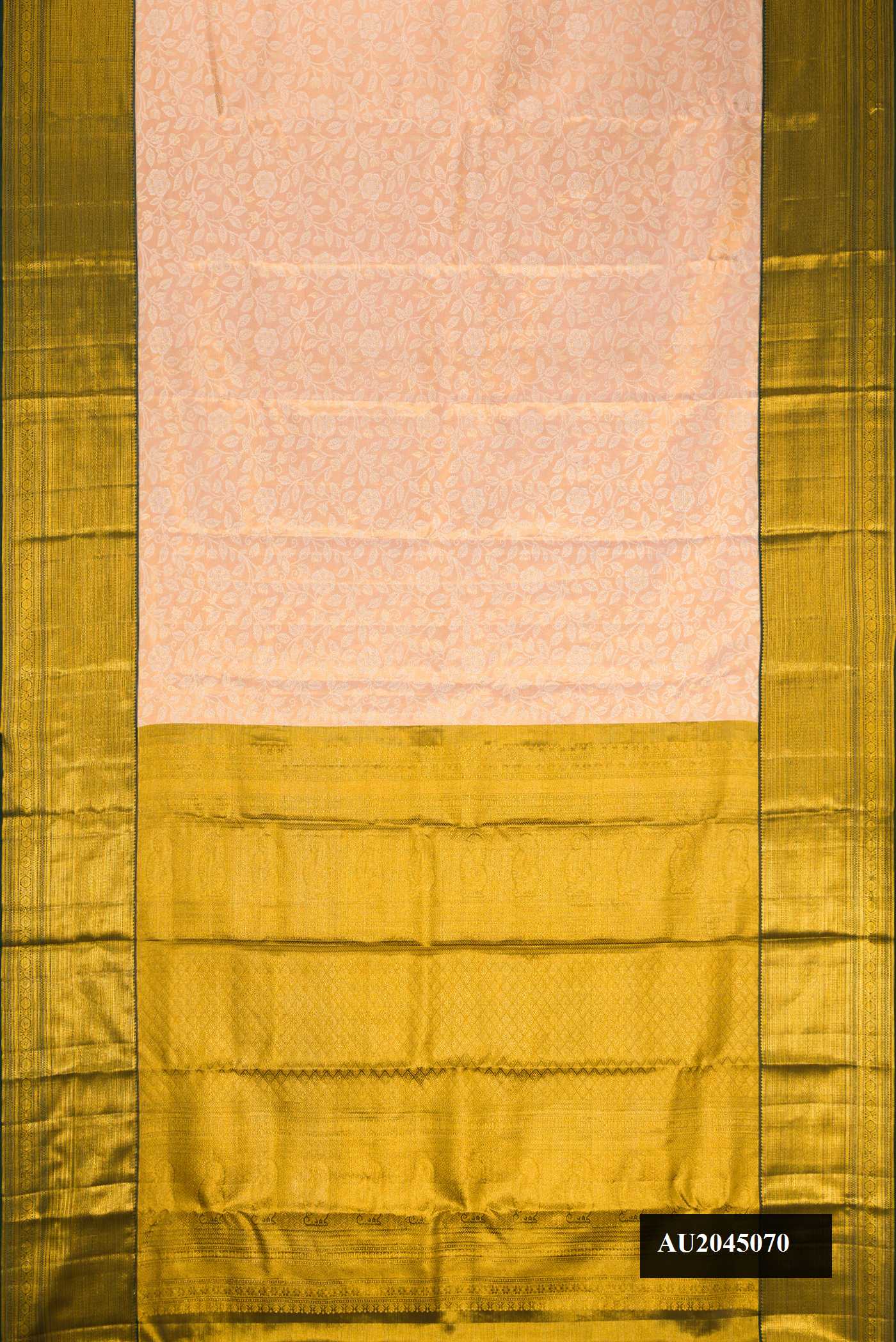 Rose Gold Dual Tone Kanchipuram Tissue Silk Saree