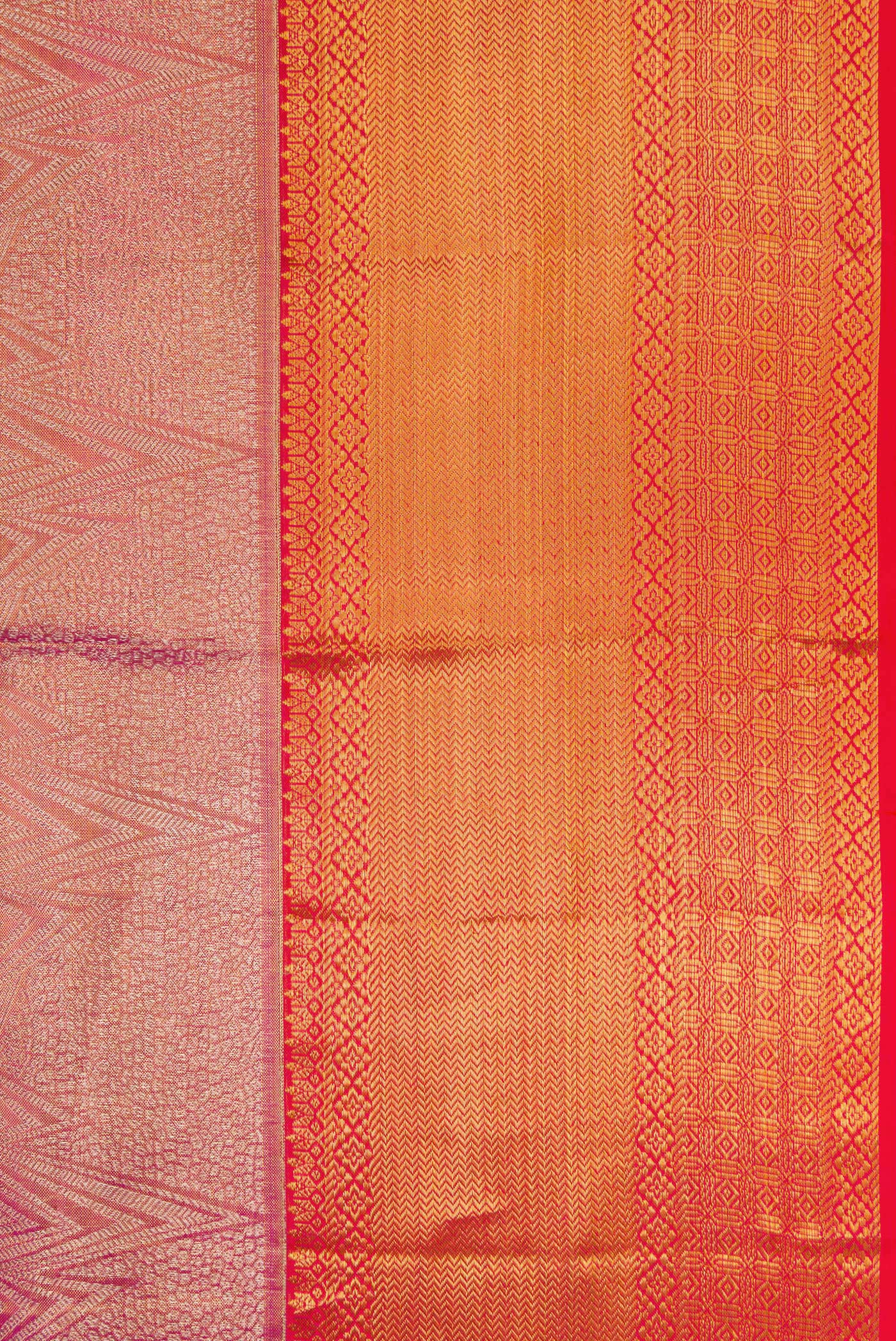 Rose pink Dual Tone Kanchipuram Tissue Silk Saree - Image 3