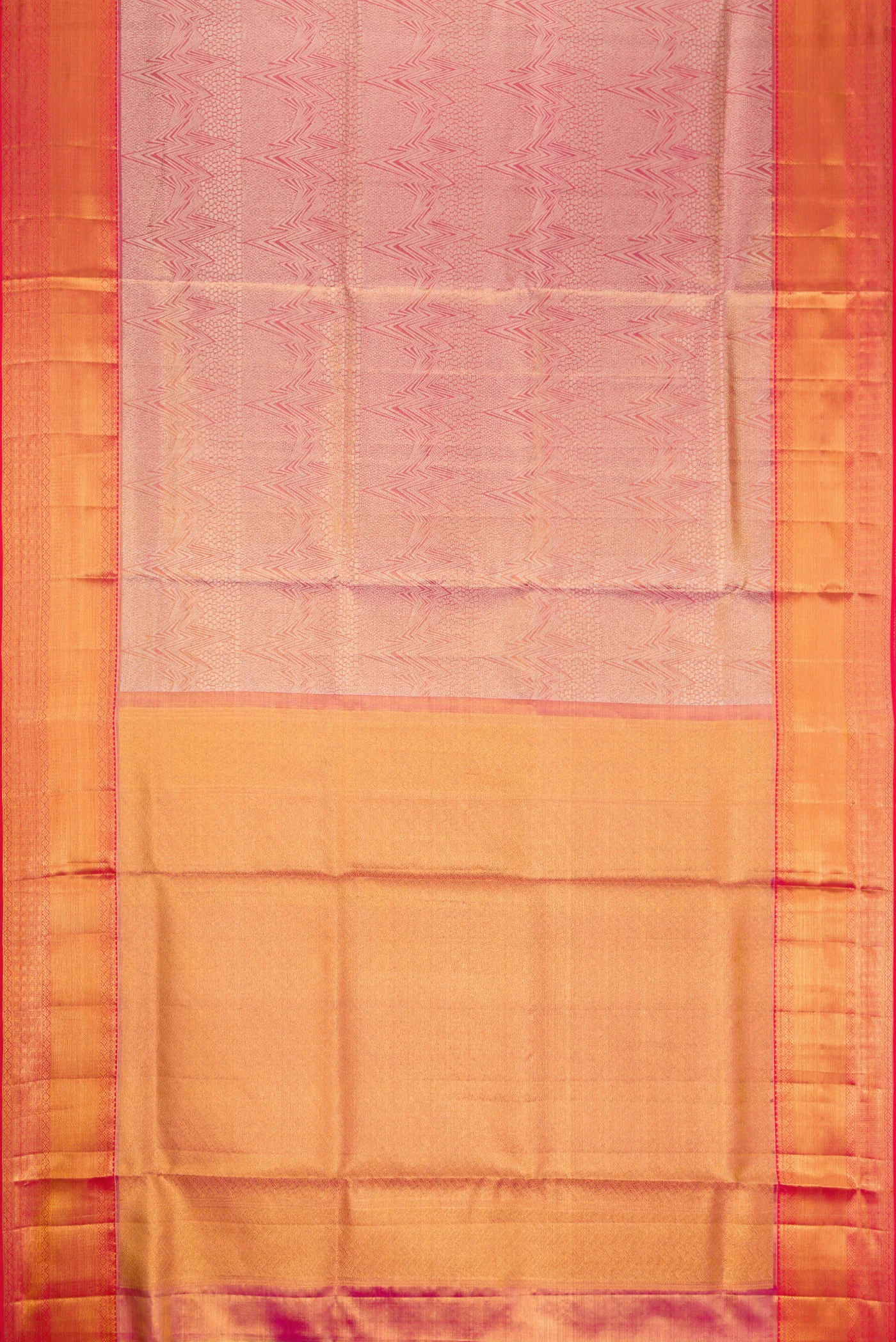 Rose pink Dual Tone Kanchipuram Tissue Silk Saree - Image 6