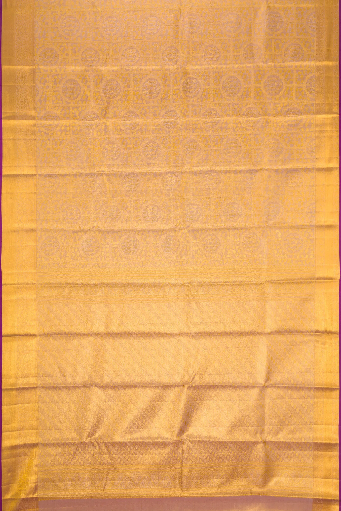 Rose Gold Dual Tone Kanchipuram Tissue Silk Saree - Image 6
