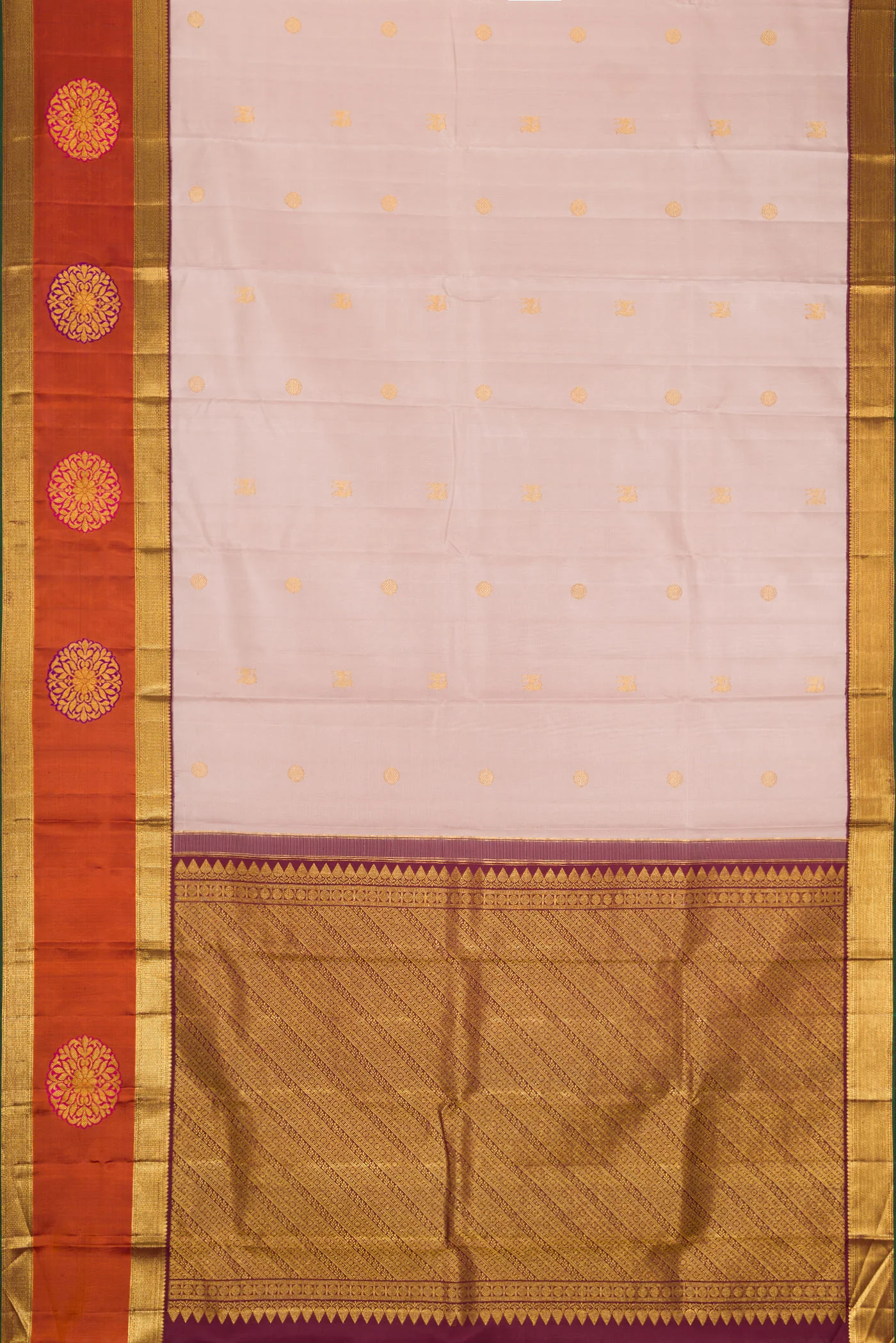 Rose Gold Kanjivaram Silk Saree - Image 6