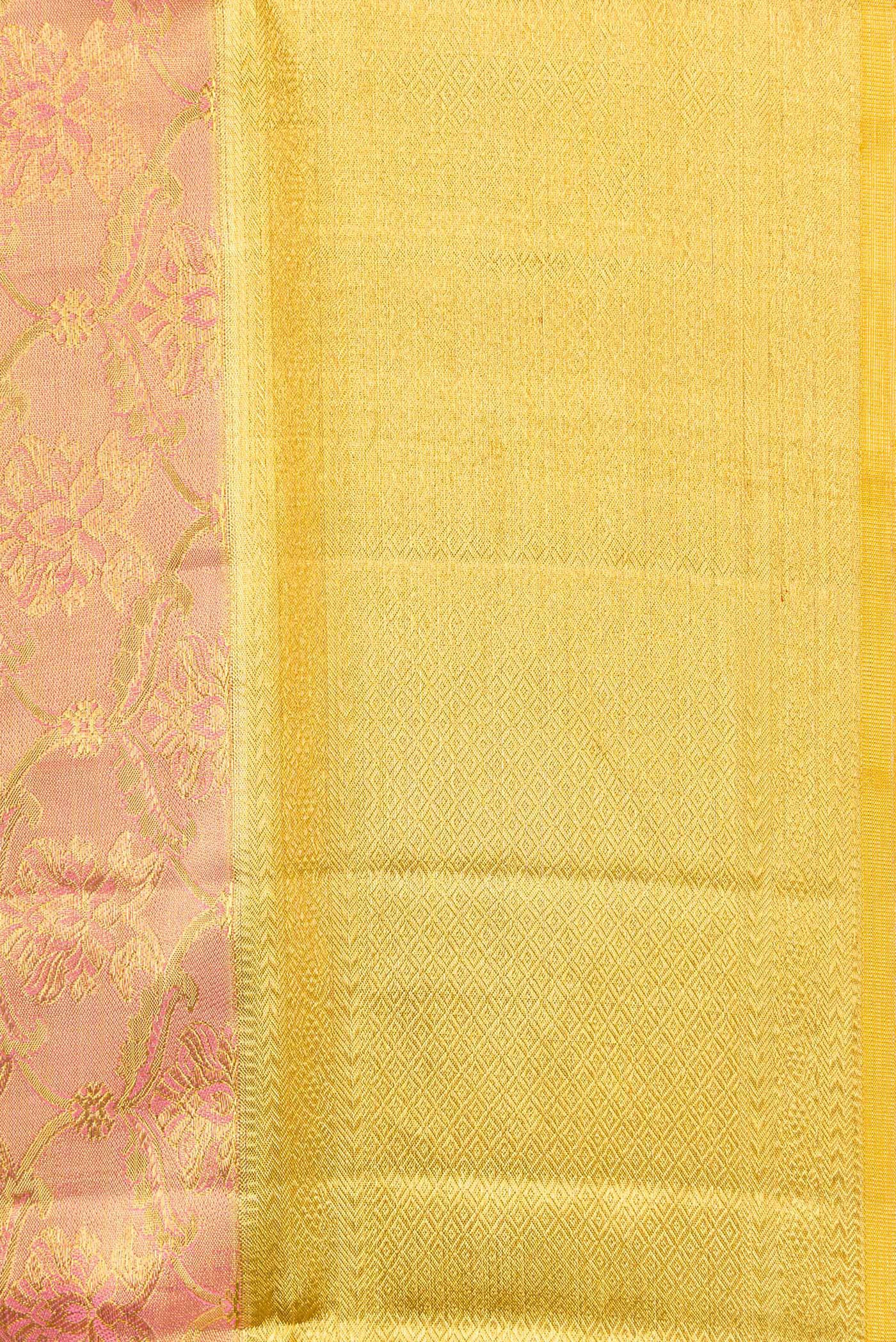 Coral Dual Tone Kanjivaram Tissue Silk Saree - Image 3