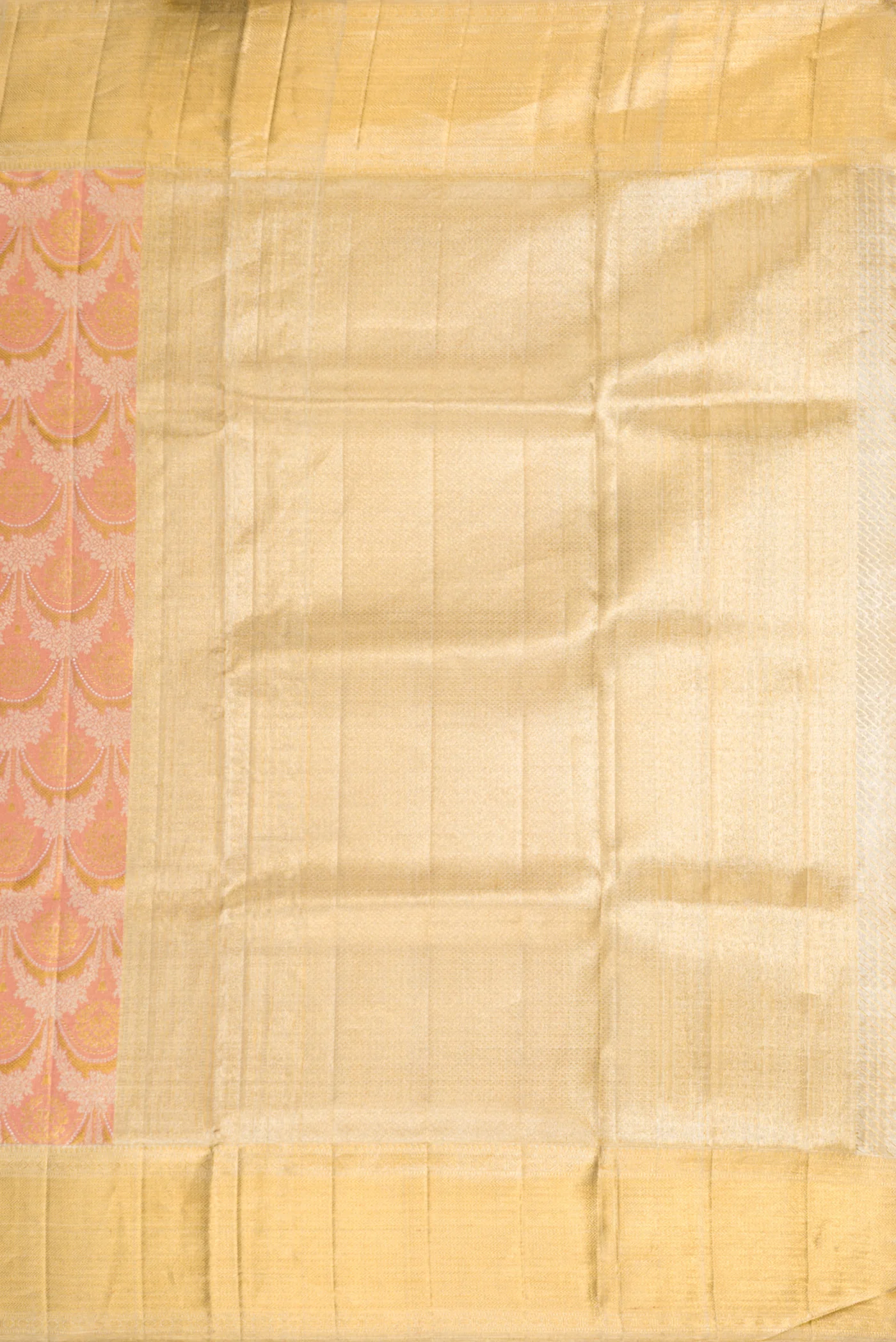 Peach Dual Tone Kanjivaram Tissue Silk Saree - Image 7