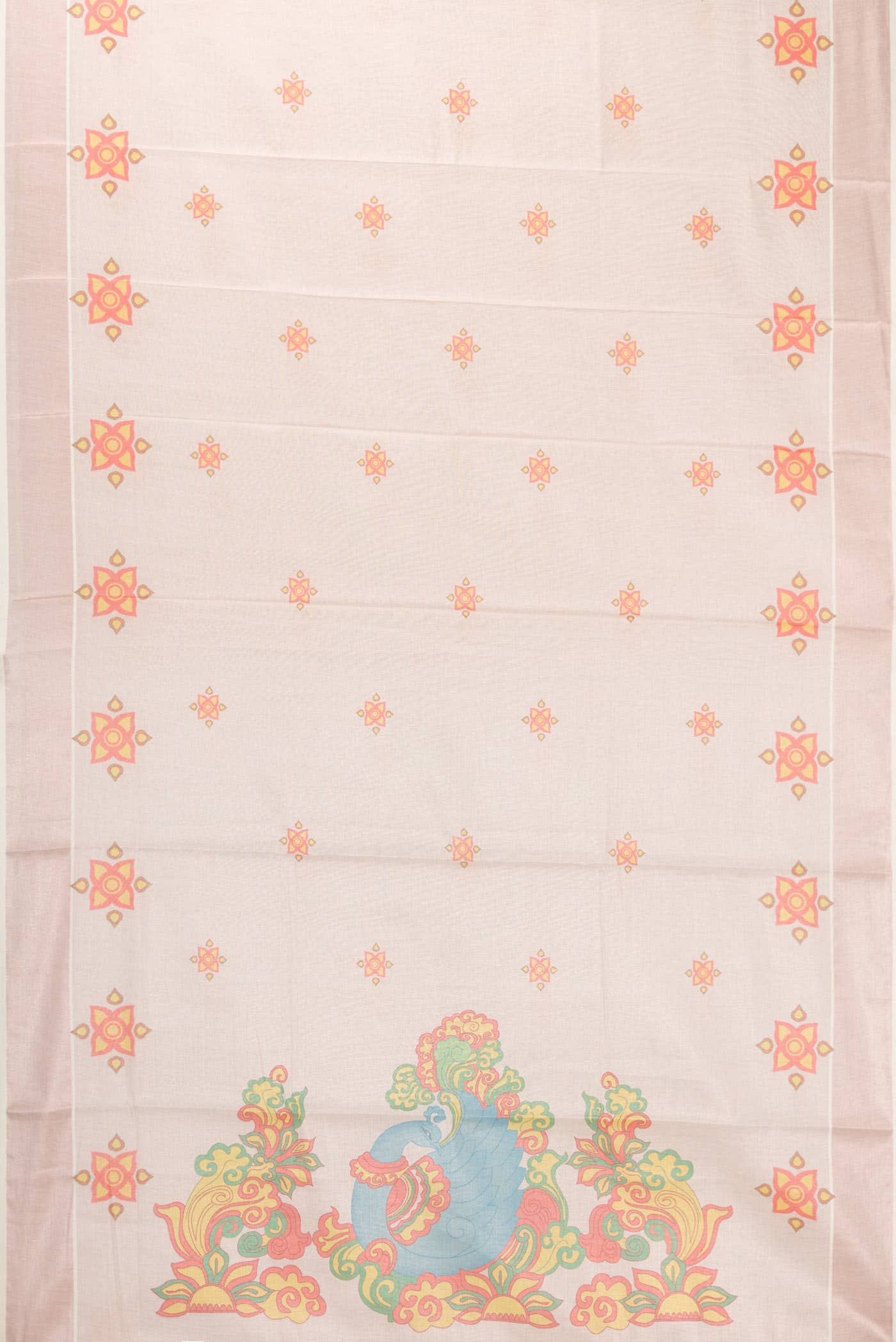 Rose Gold Dual Tone Kerala Cotton Saree - Image 2