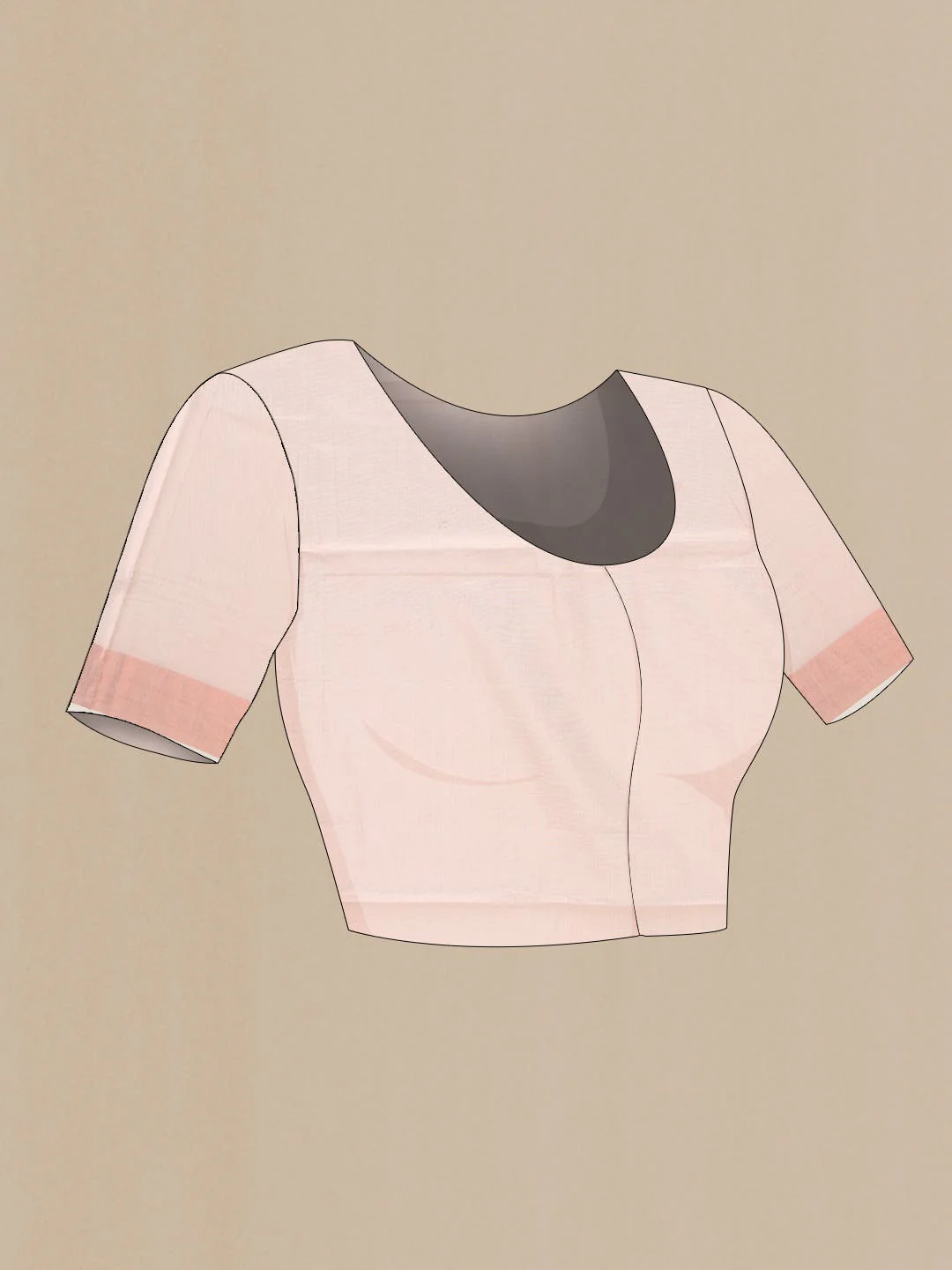 Rose Gold Dual Tone Kerala Cotton Saree - Image 3