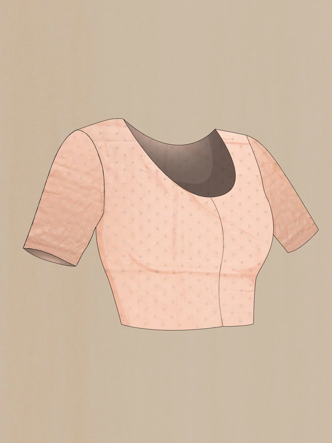 Rose Gold Dual Tone Kota Silk Saree - Image 3