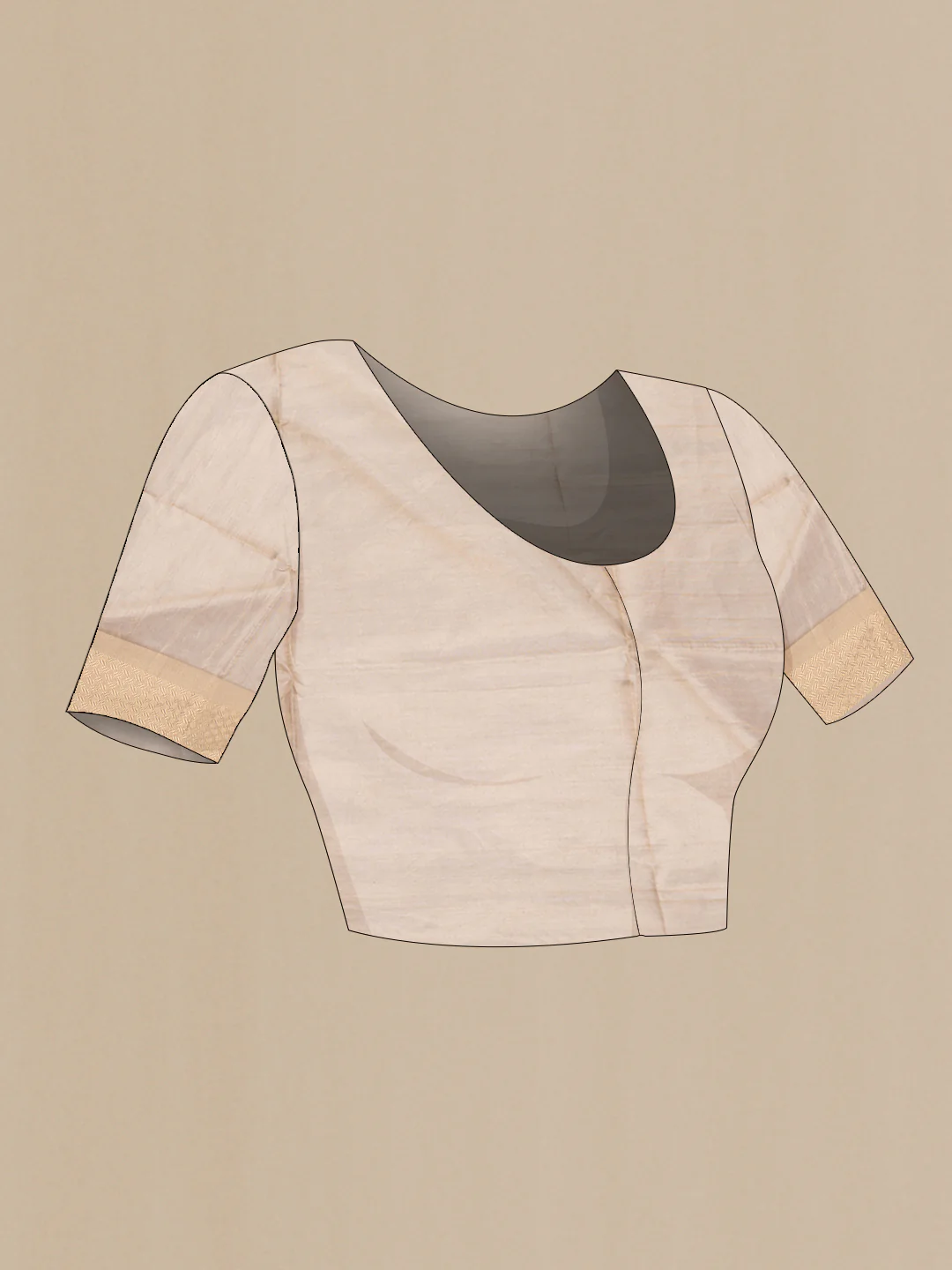 Rose Gold Maheshwari Silk Cotton Saree - Image 4
