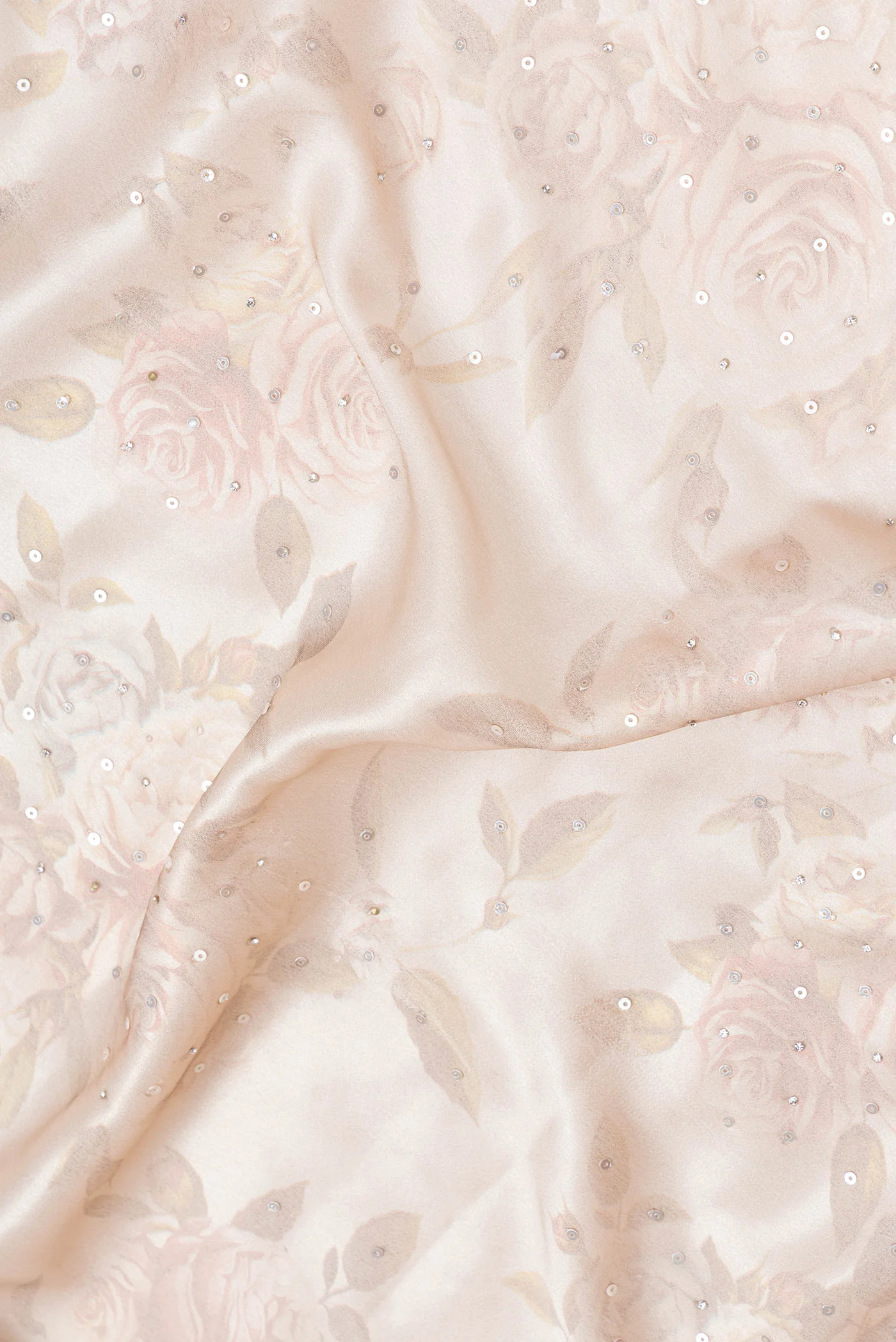 Rose Gold Satin Silk Saree - Image 2