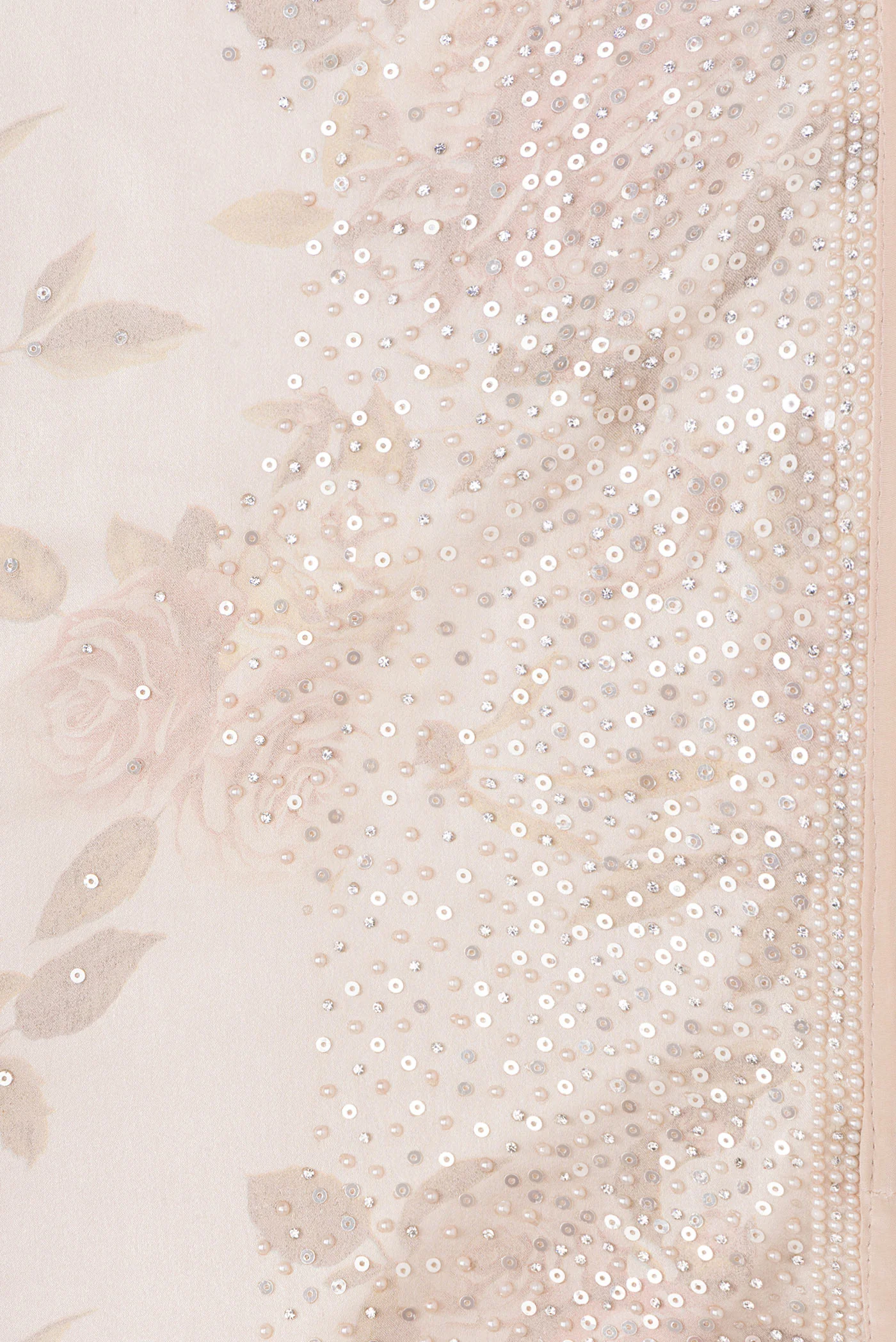 Rose Gold Satin Silk Saree - Image 3
