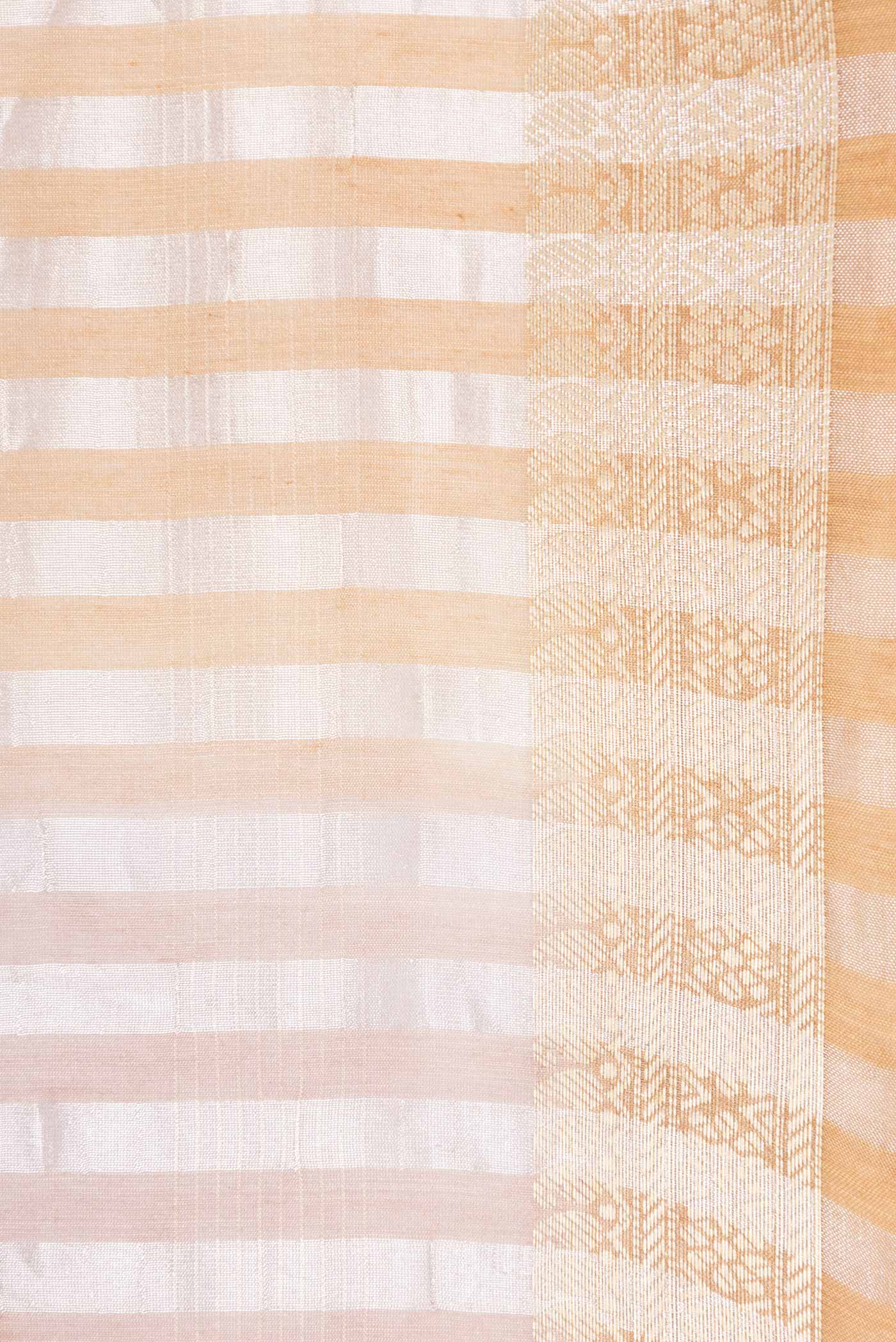 Rose Gold Dual Tone Organza Silk Saree - Image 3