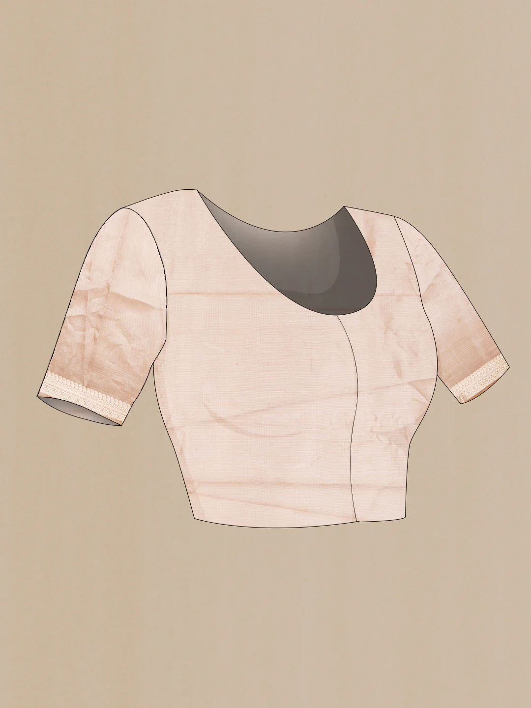 Rose Gold Dual Tone Organza Silk Saree - Image 4