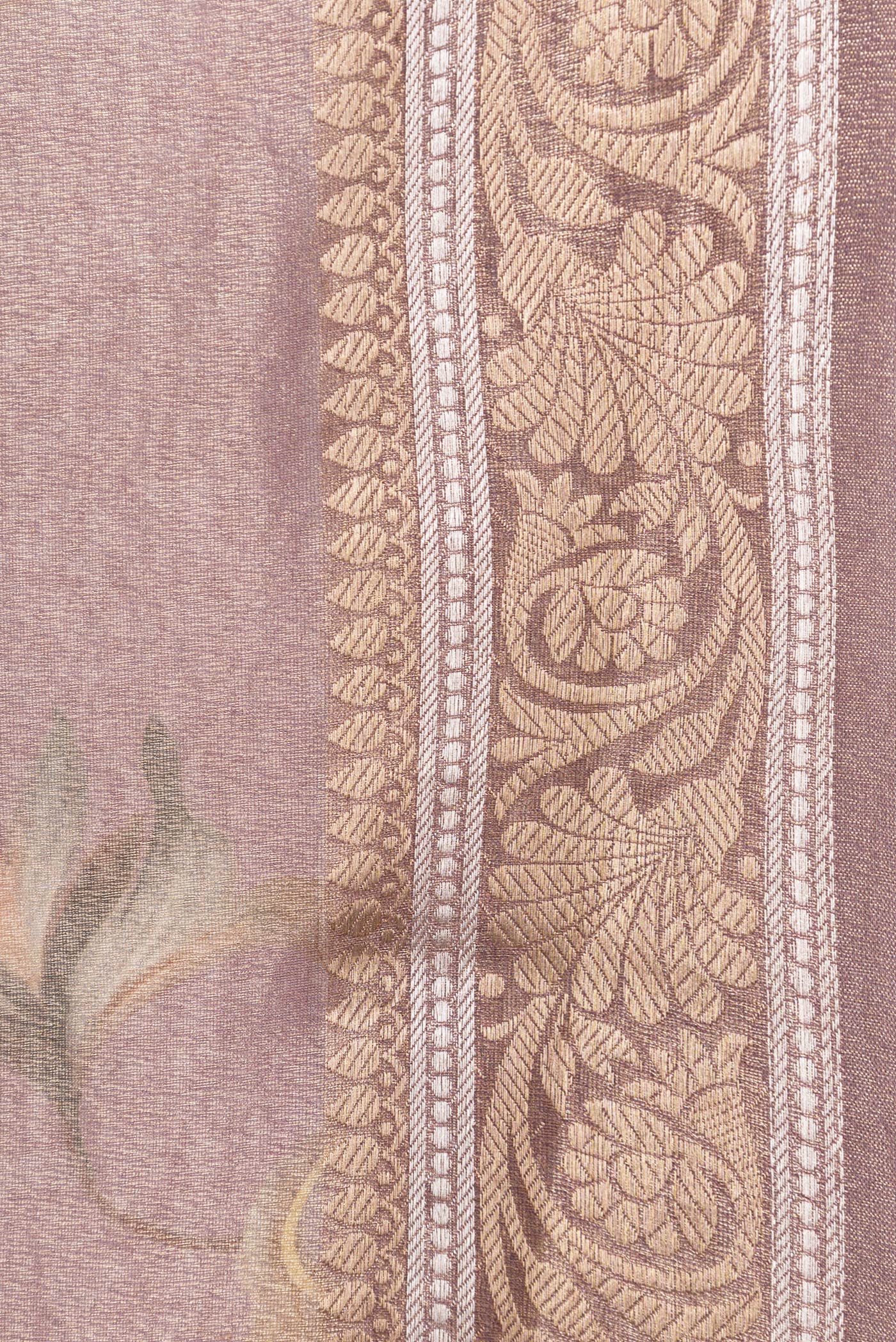 Mauve Dual Tone Organza Silk Saree - Image 3