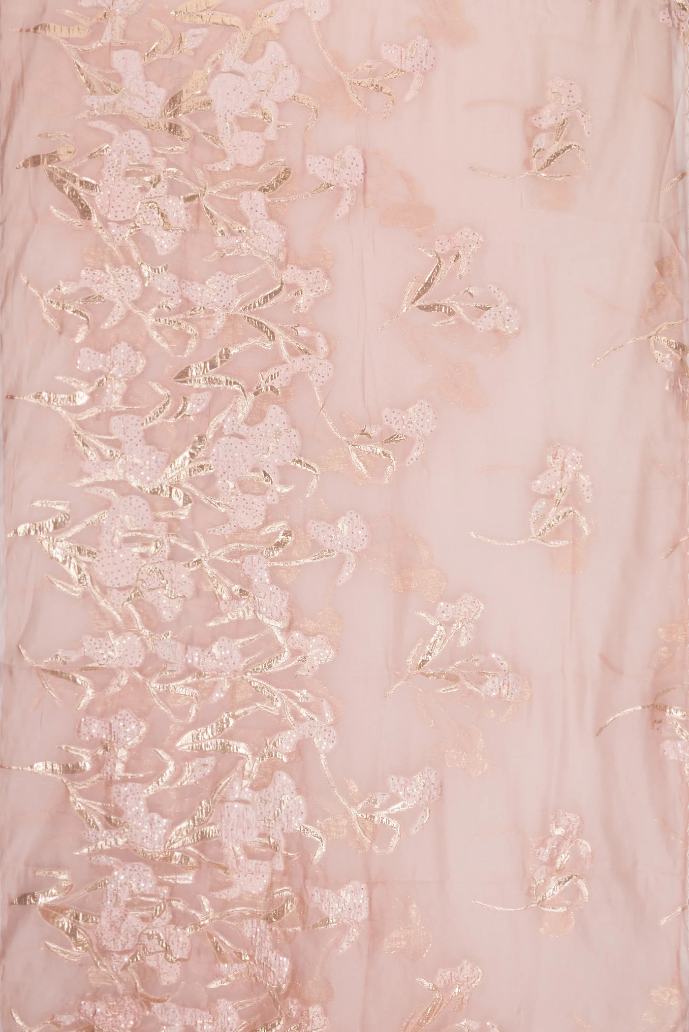 Rose Gold Organza Silk Saree - Image 6
