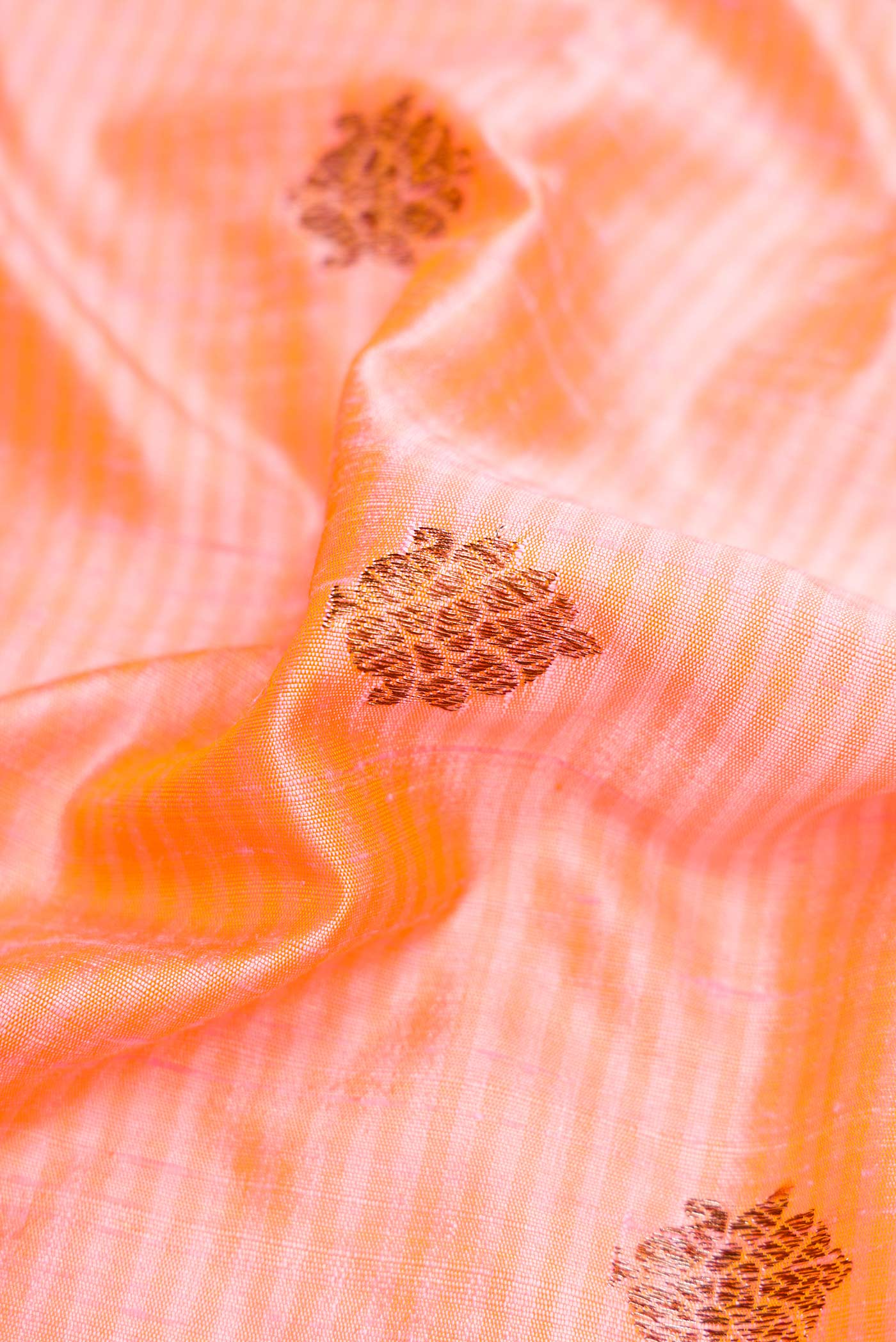 Peach Banarasi Tussar Silk Saree - Image 2