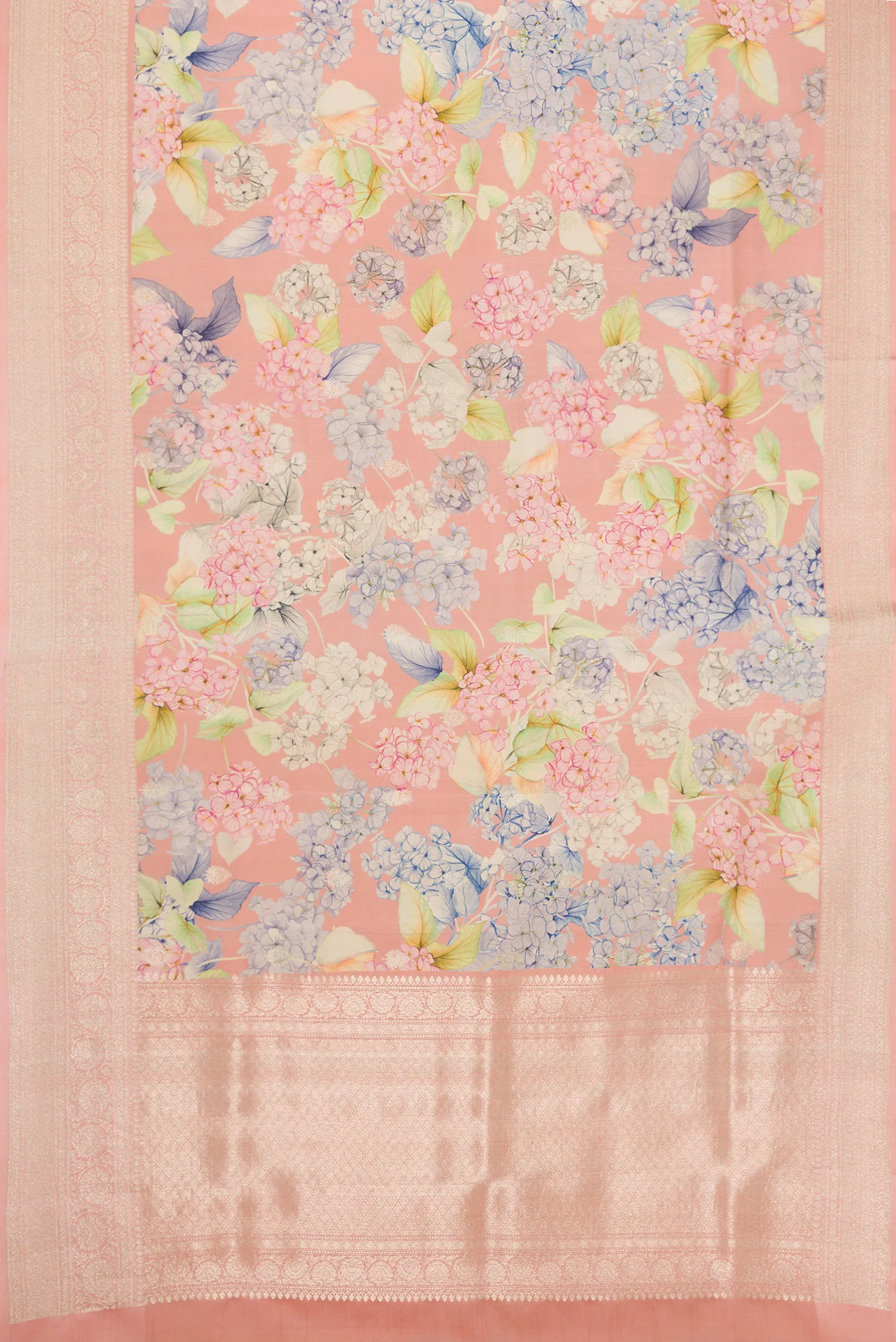 Rose Gold Tussar Silk Saree - Image 6