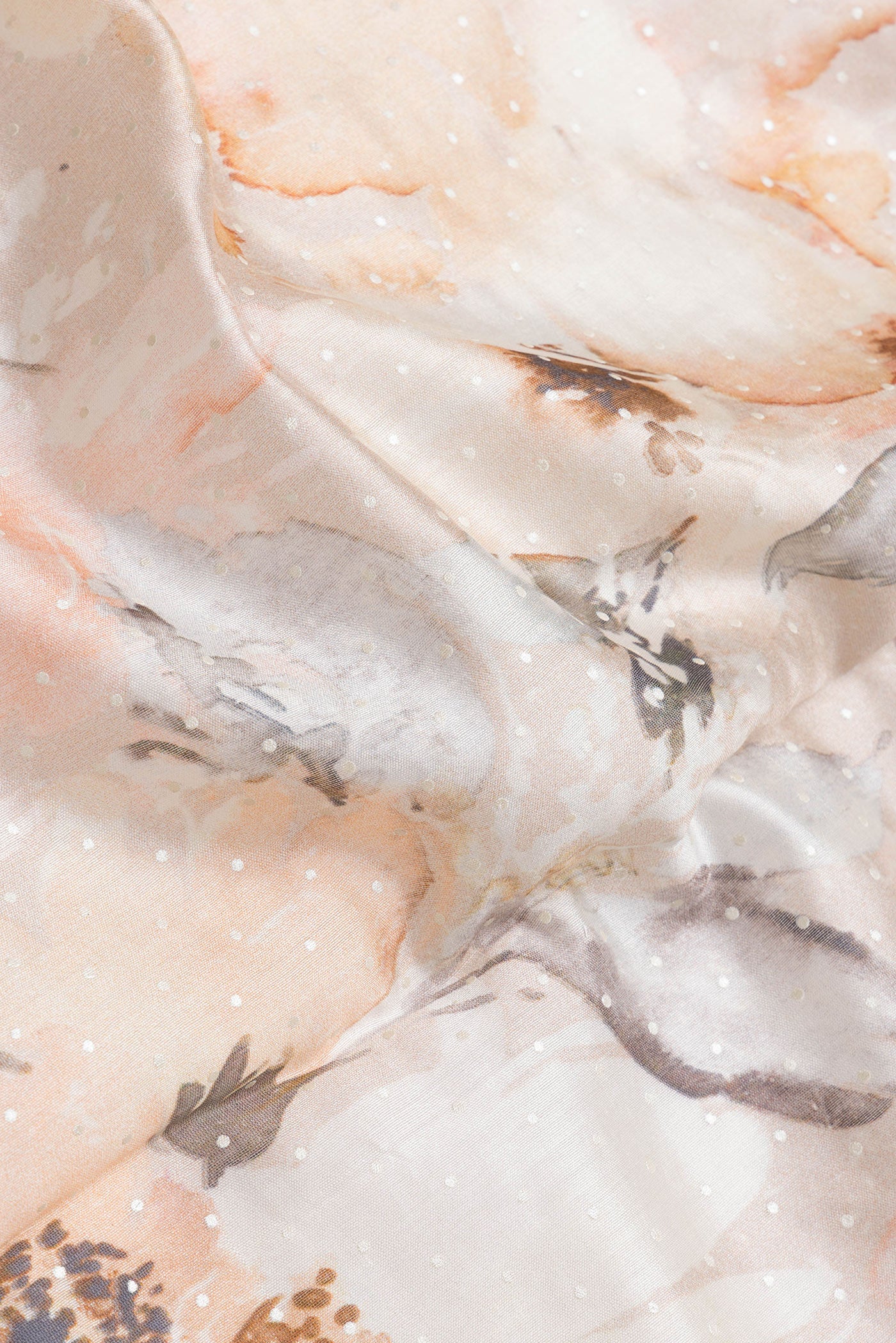 Rose Gold Tussar Silk Saree - Image 2