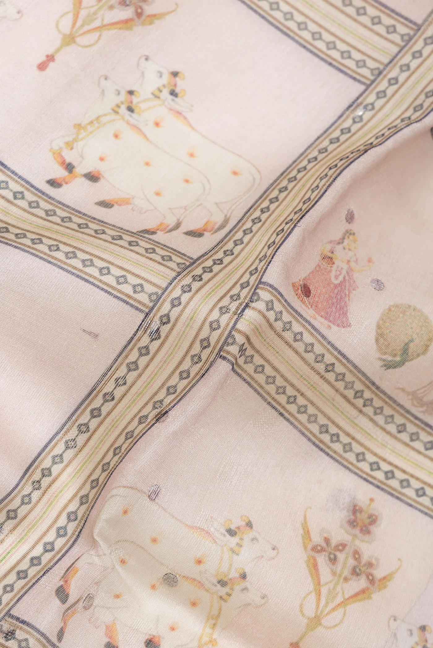 Rose Gold Tussar Silk Saree - Image 2