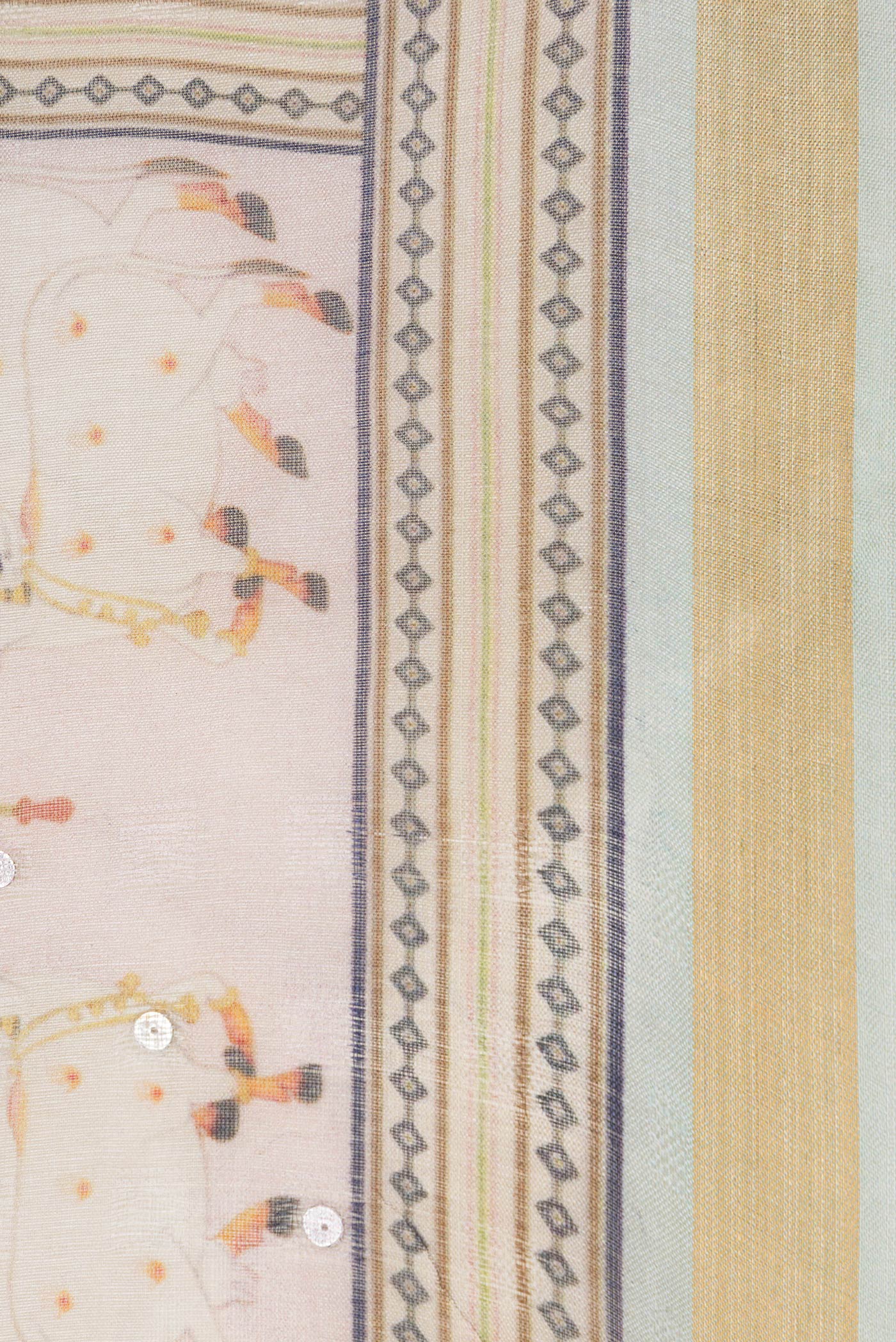 Rose Gold Tussar Silk Saree - Image 3