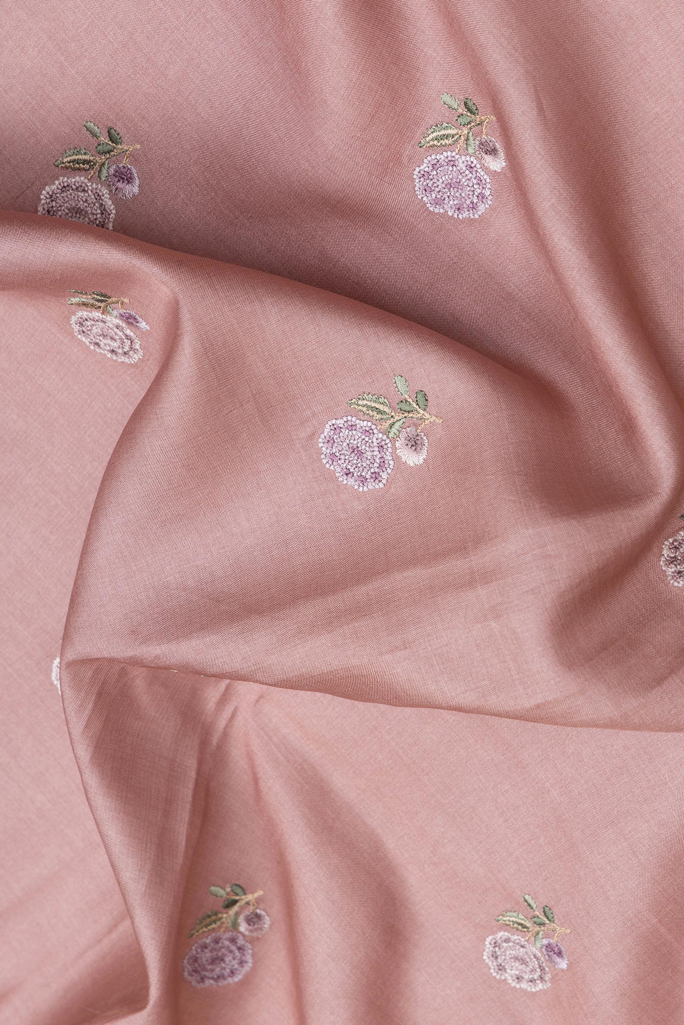 Rose Gold Tussar Silk Saree - Image 2