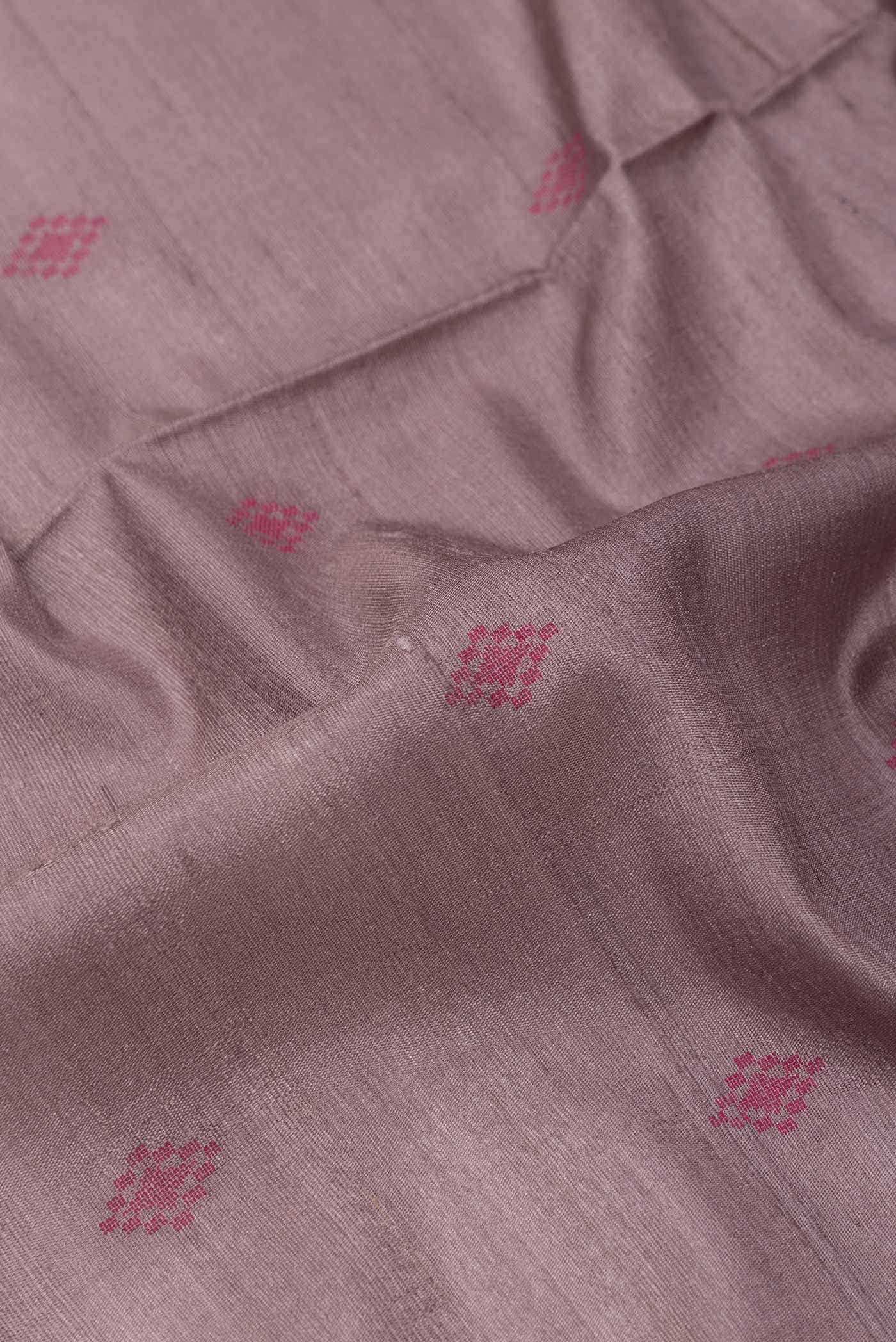 Mauve Tussar Silk Saree - Image 2