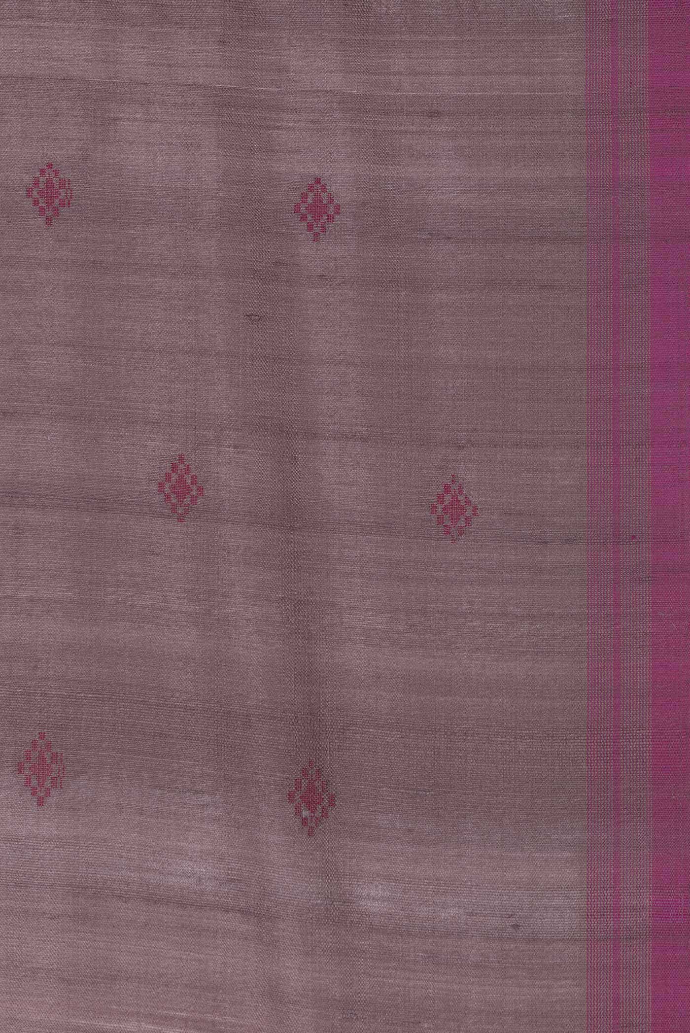 Mauve Tussar Silk Saree - Image 3