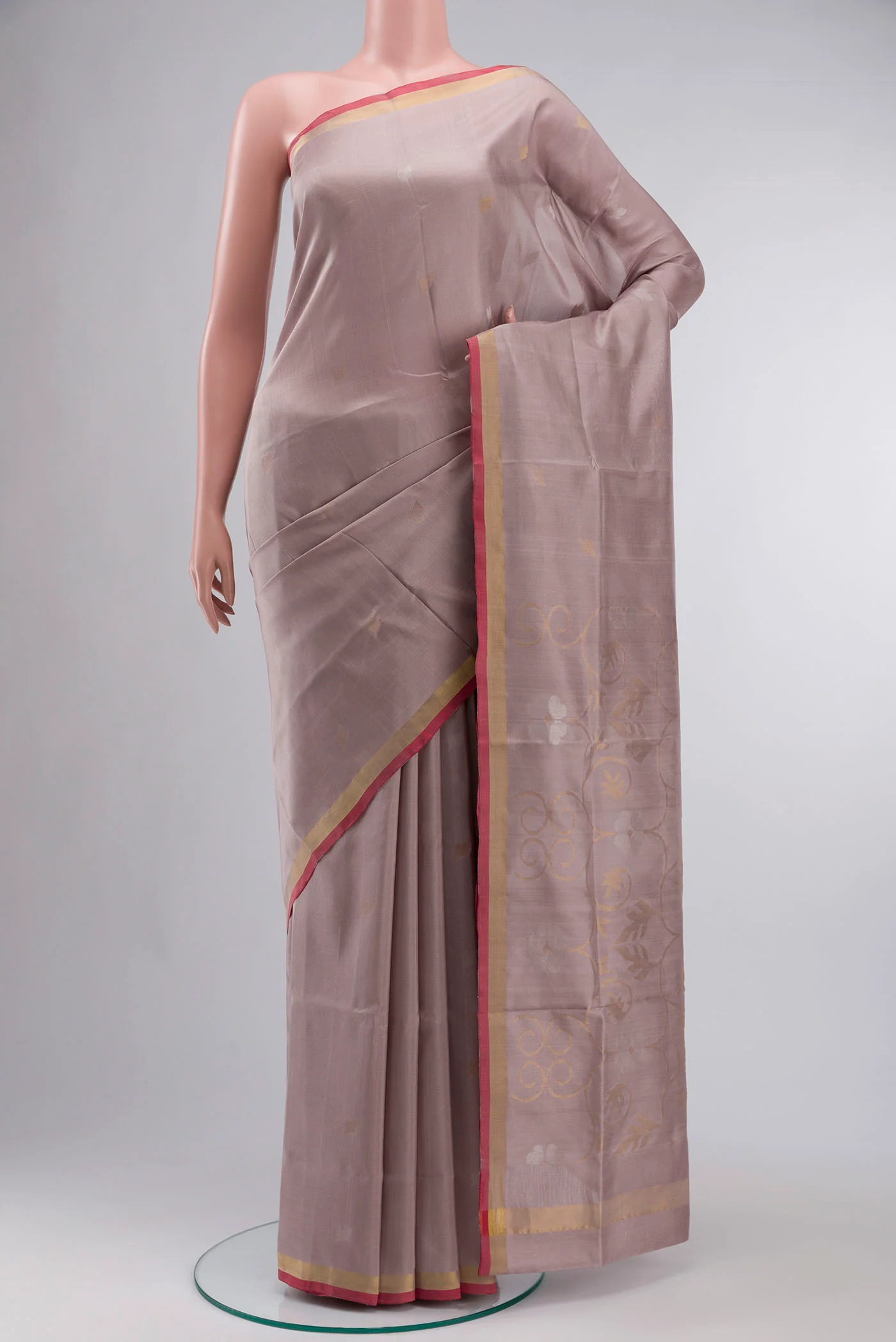 Rose Gold Dual Tone Uppada Silk Saree