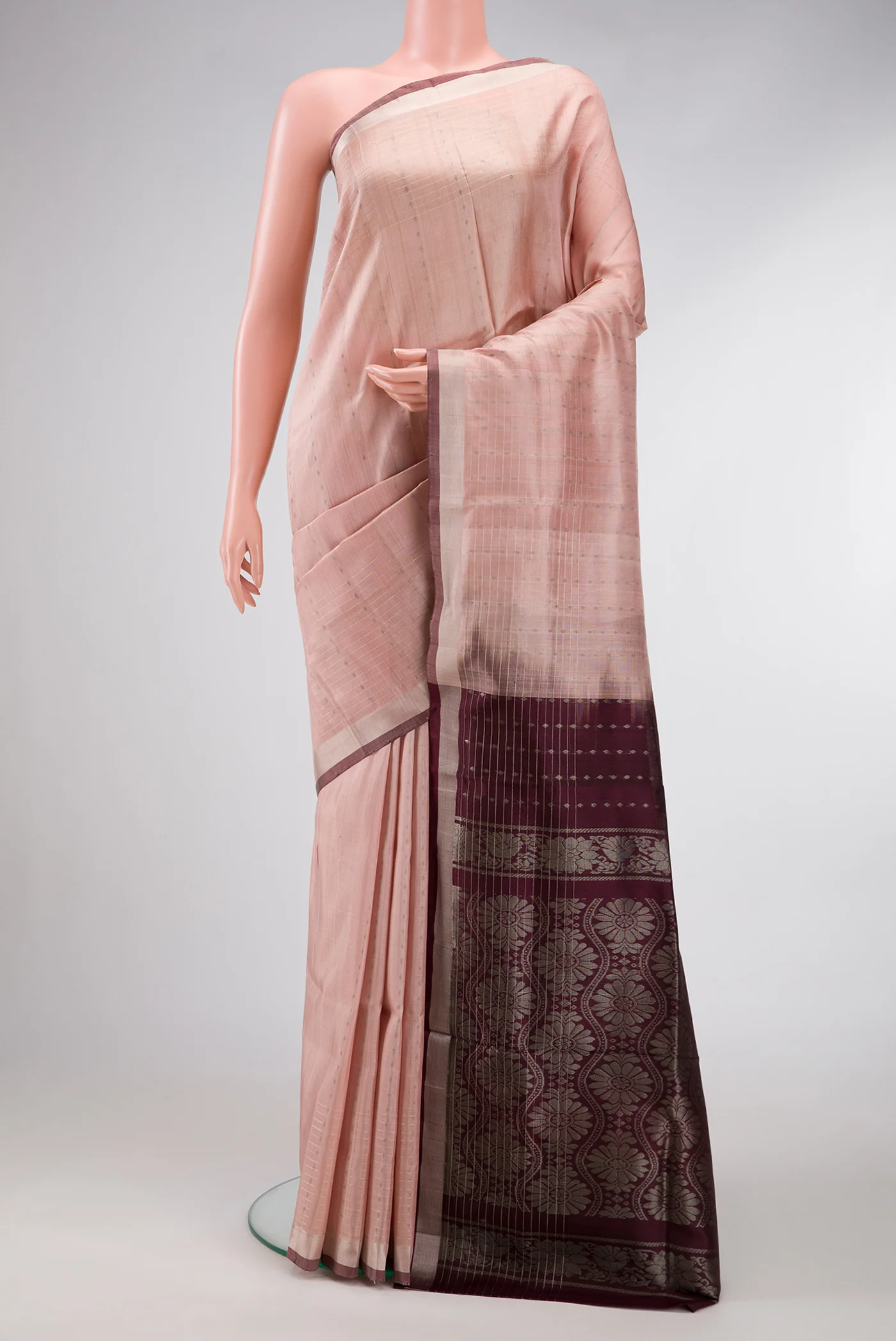 Rose Gold Uppada Silk Saree