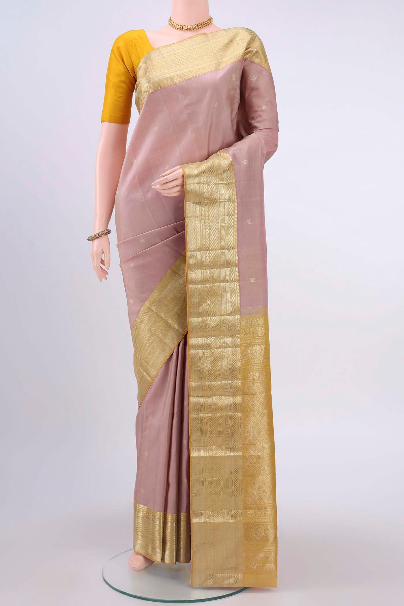 Rose Gold Kanchipuram Saree