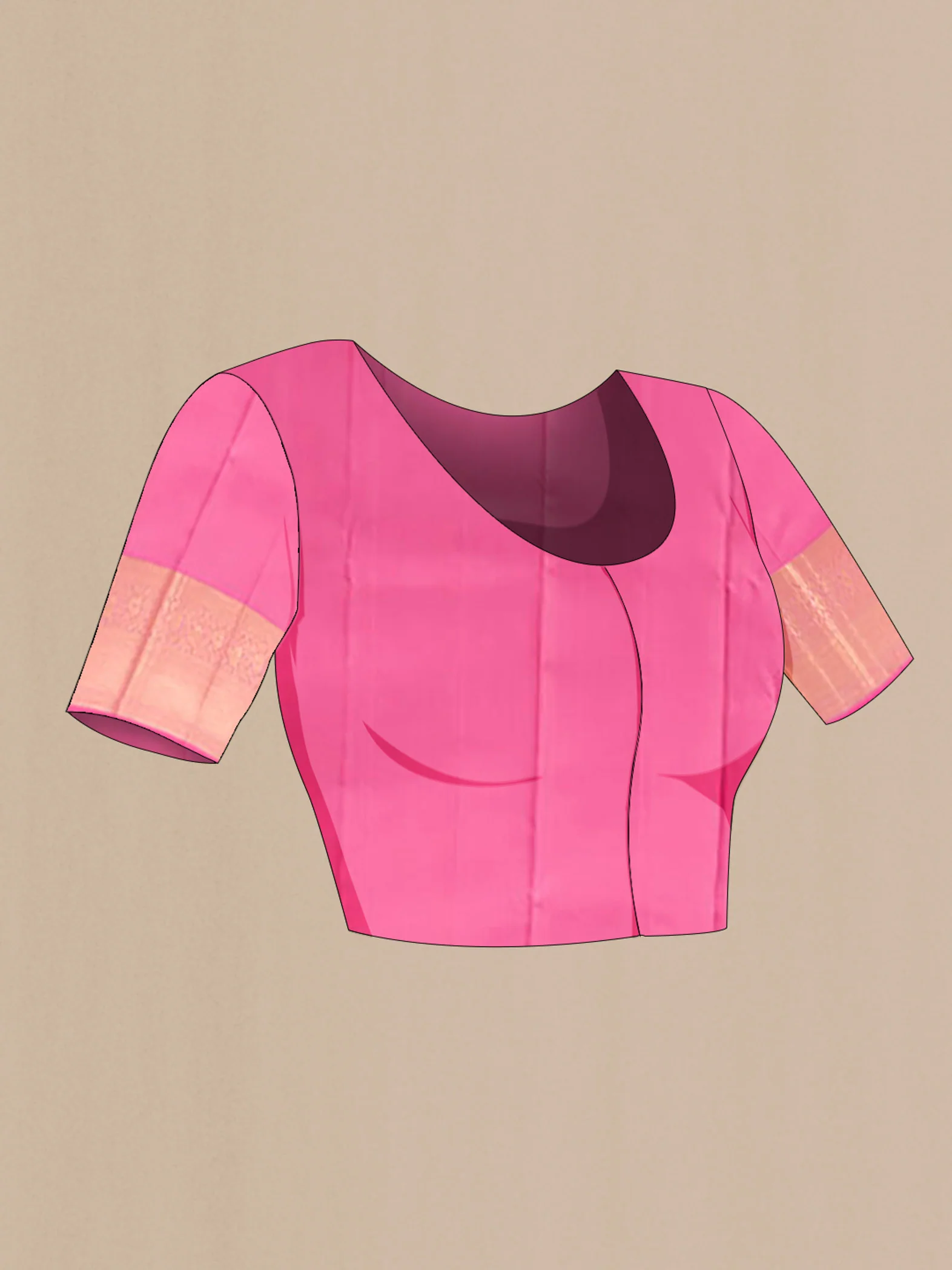 Rose Gold Kanchipuram Silk Saree - Image 4
