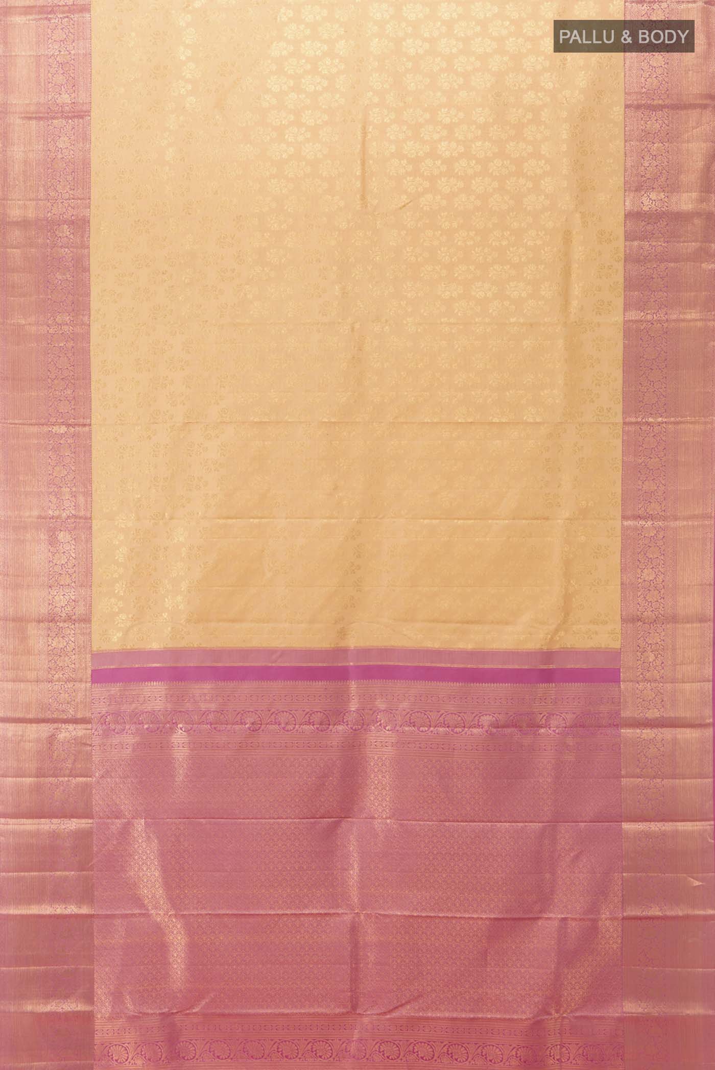 Rose Gold Kanchipuram Silk Saree - Image 5