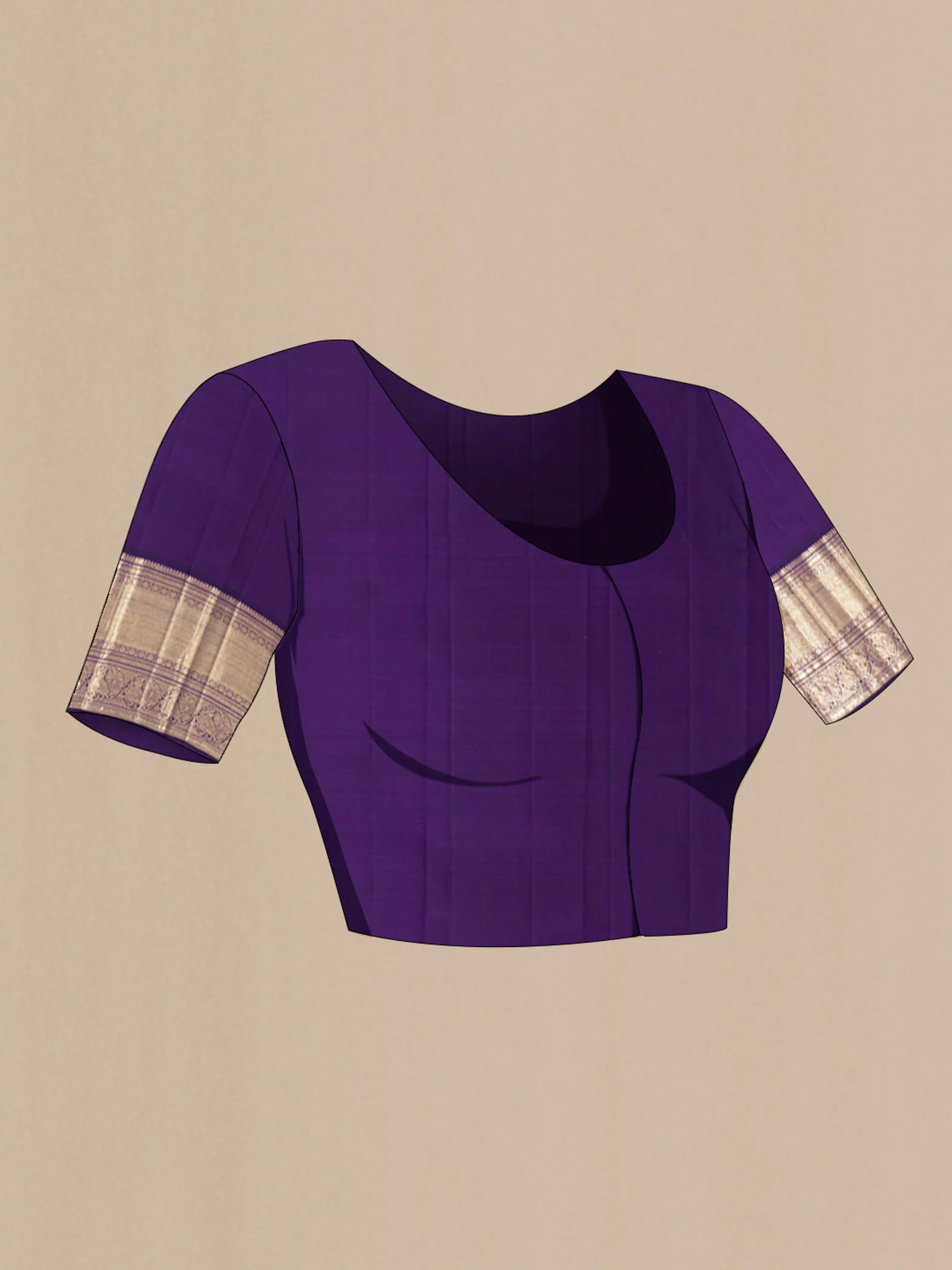 Lavender Kanchipuram Silk Saree - Image 4