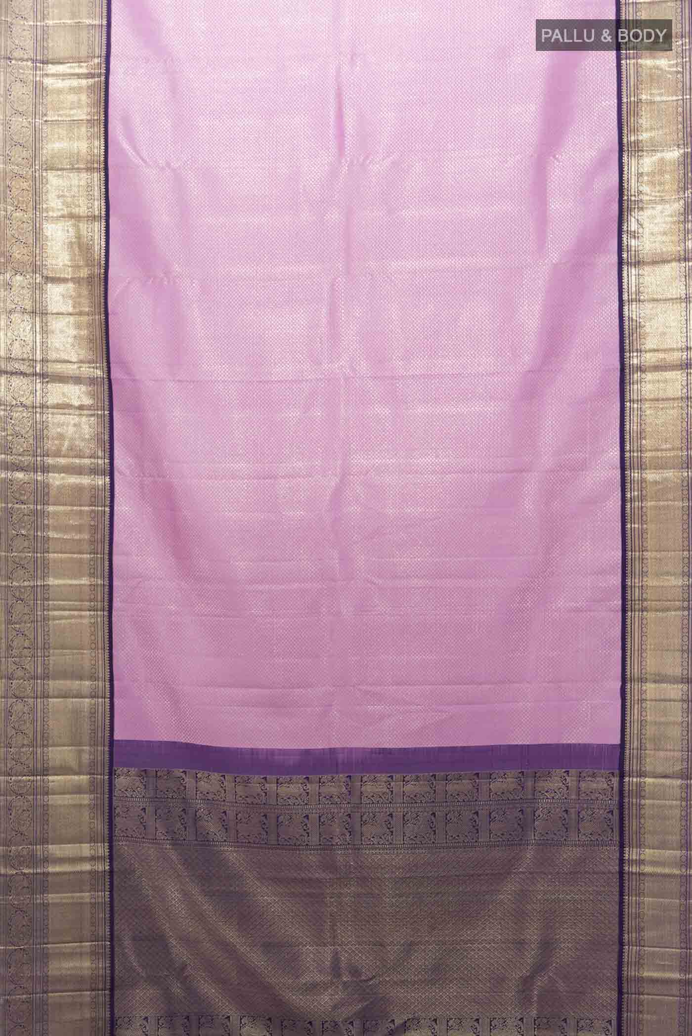 Lavender Kanchipuram Silk Saree - Image 5