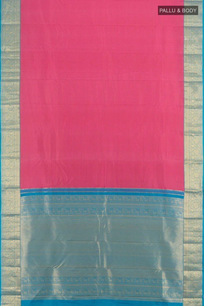 Pink Kanchipuram Silk Saree - Image 5