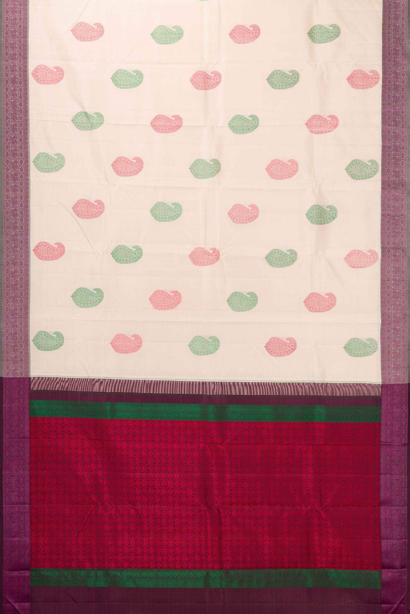 Rose Gold Kanjivaram Silk Saree - Image 4
