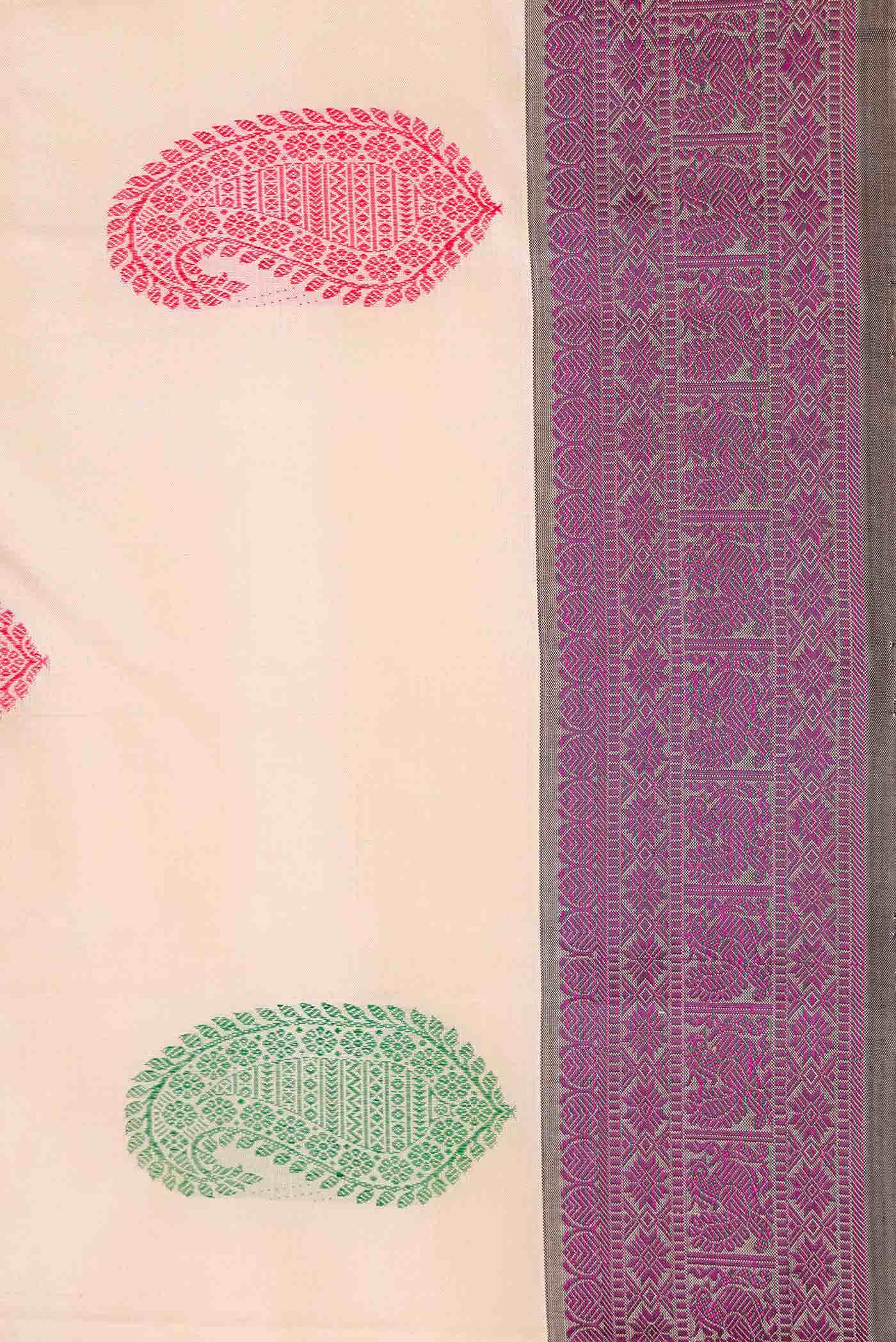 Rose Gold Kanjivaram Silk Saree - Image 5