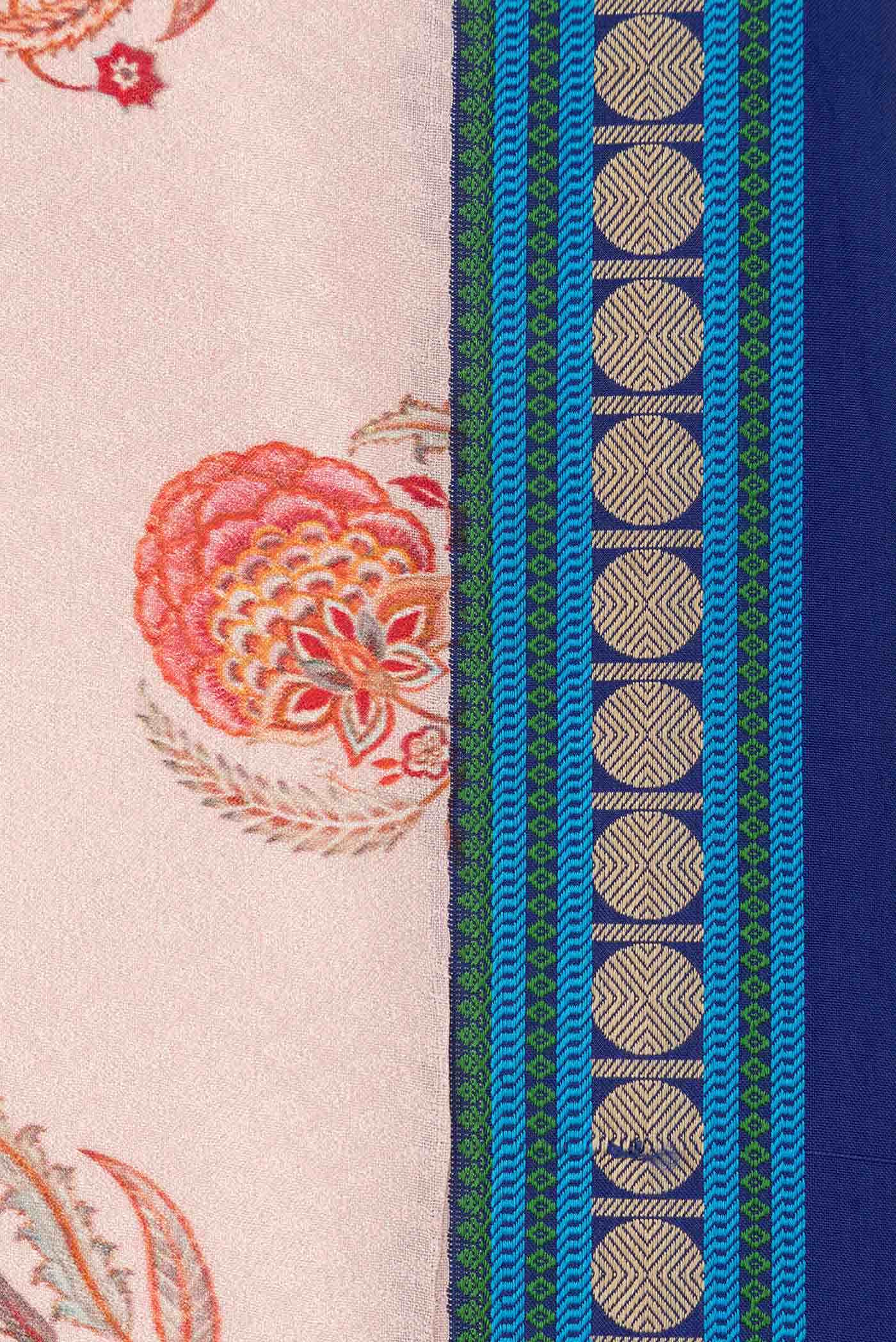 Rose Gold Kanchipuram Silk Saree - Image 5
